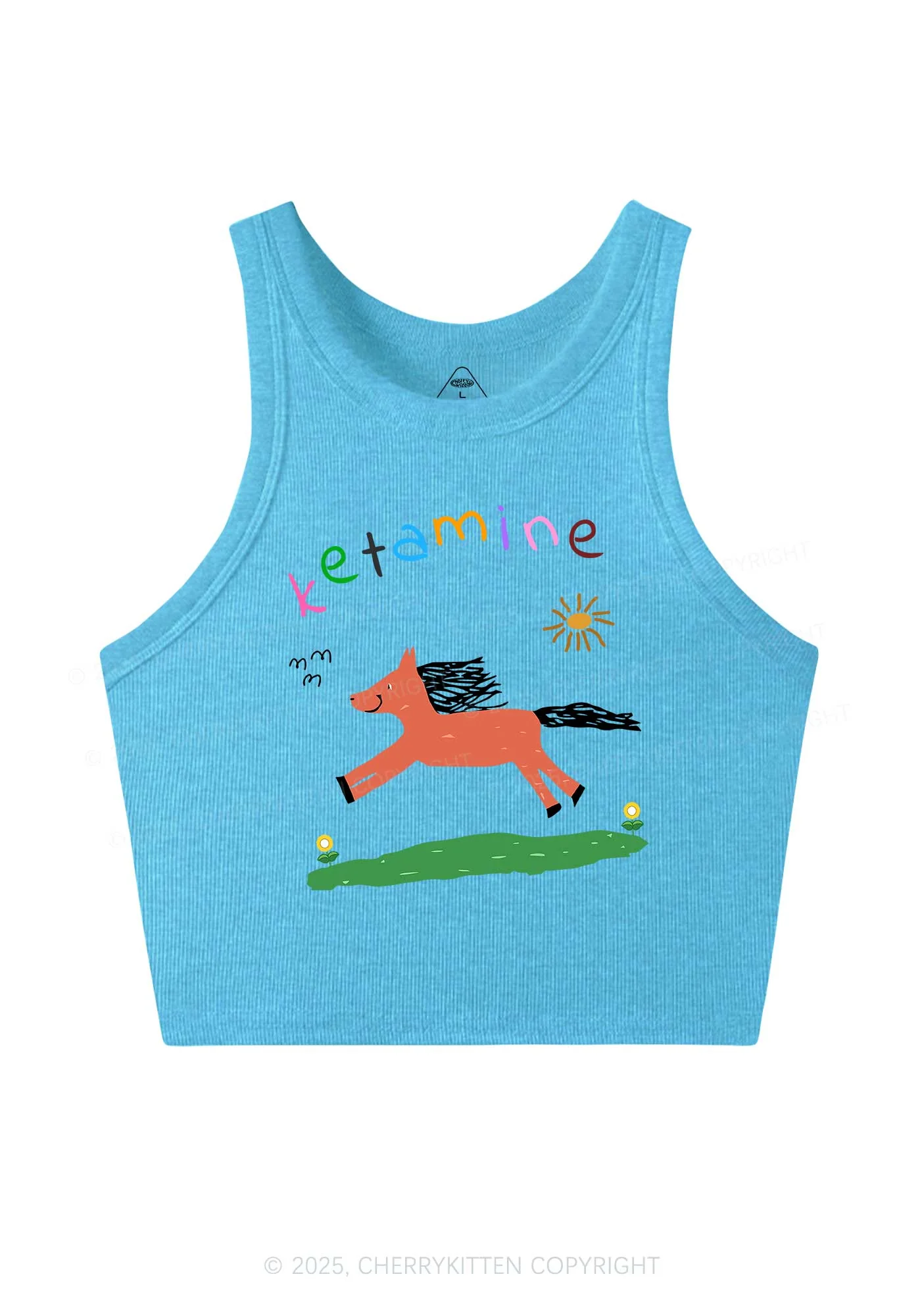 Orange Pony Y2K Crop Tank Top Cherrykitten - Image 4