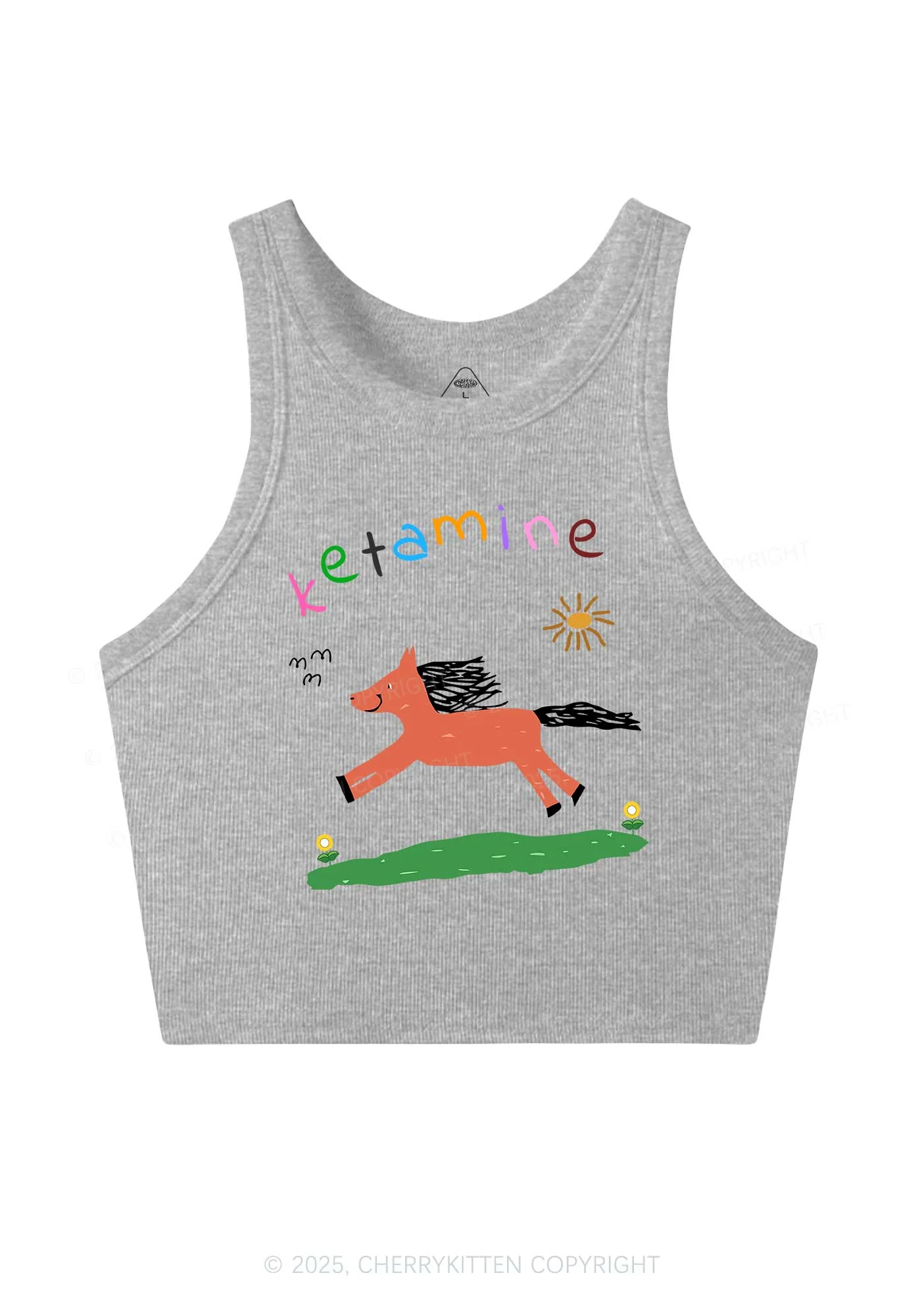 Orange Pony Y2K Crop Tank Top Cherrykitten - Image 5