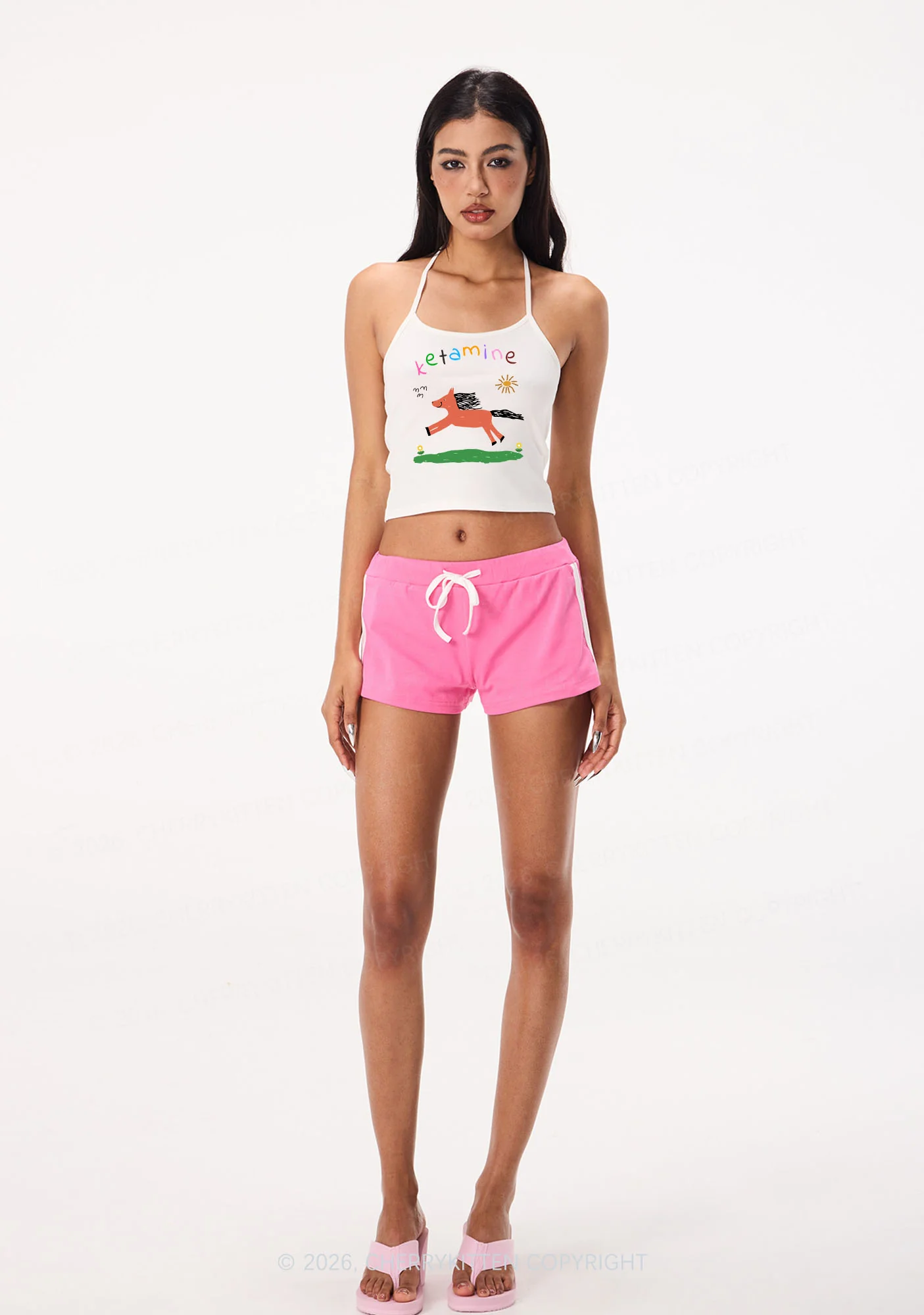 Orange Pony Y2K Halter Neck Cami Cherrykitten - Image 2