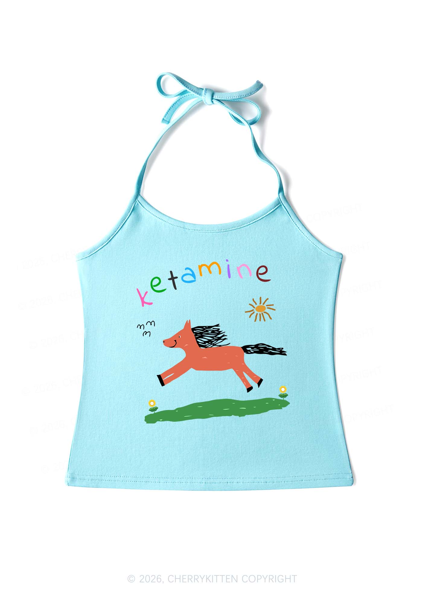 Orange Pony Y2K Halter Neck Cami Cherrykitten - Image 4