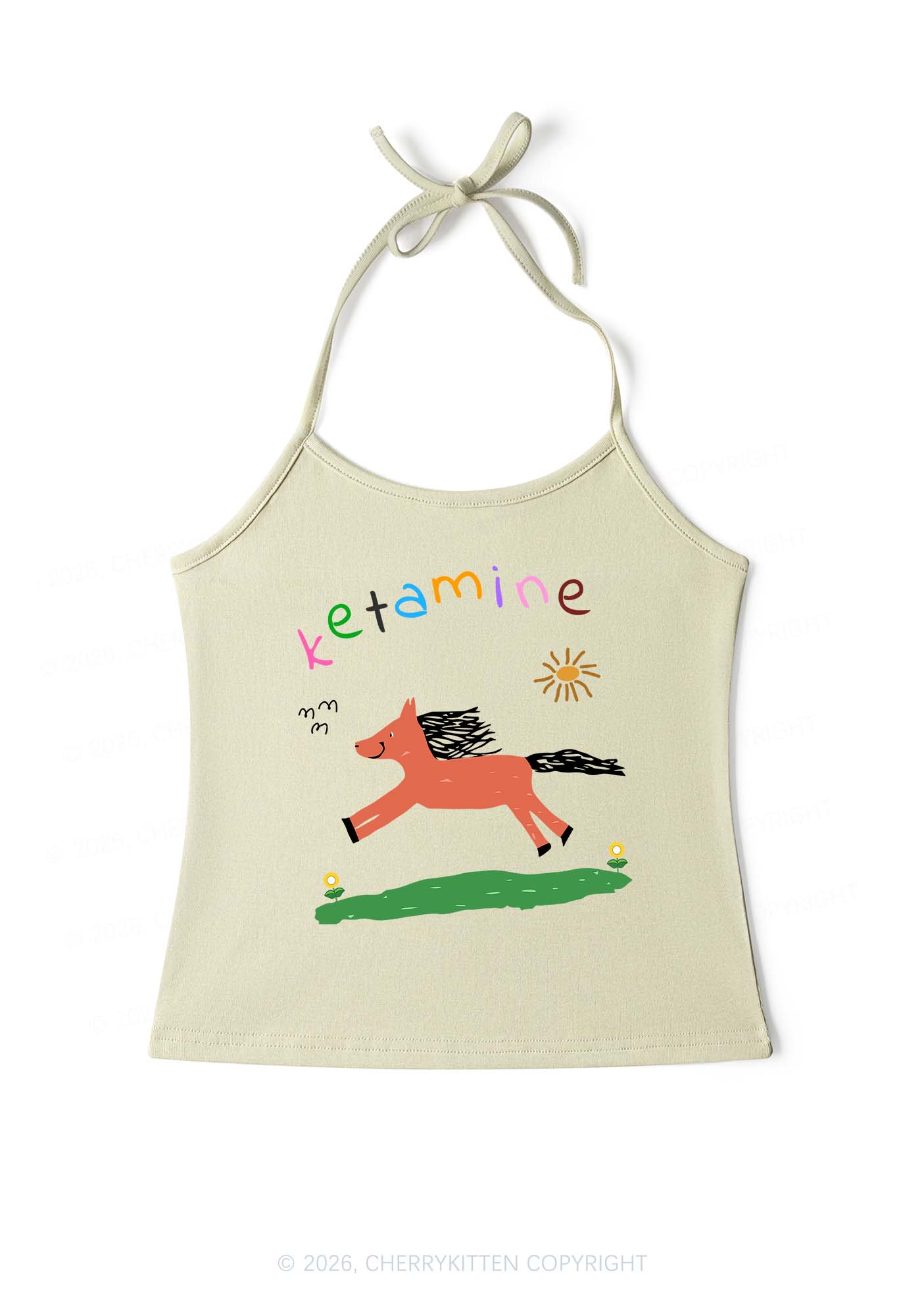 Orange Pony Y2K Halter Neck Cami Cherrykitten - Image 6