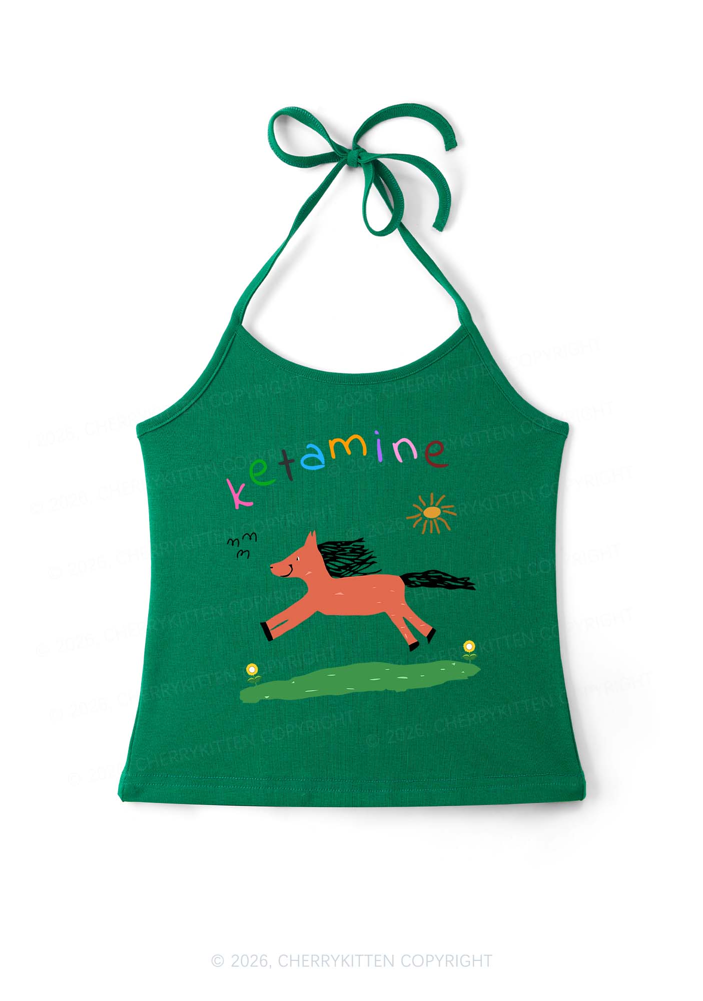 Orange Pony Y2K Halter Neck Cami Cherrykitten - Image 8