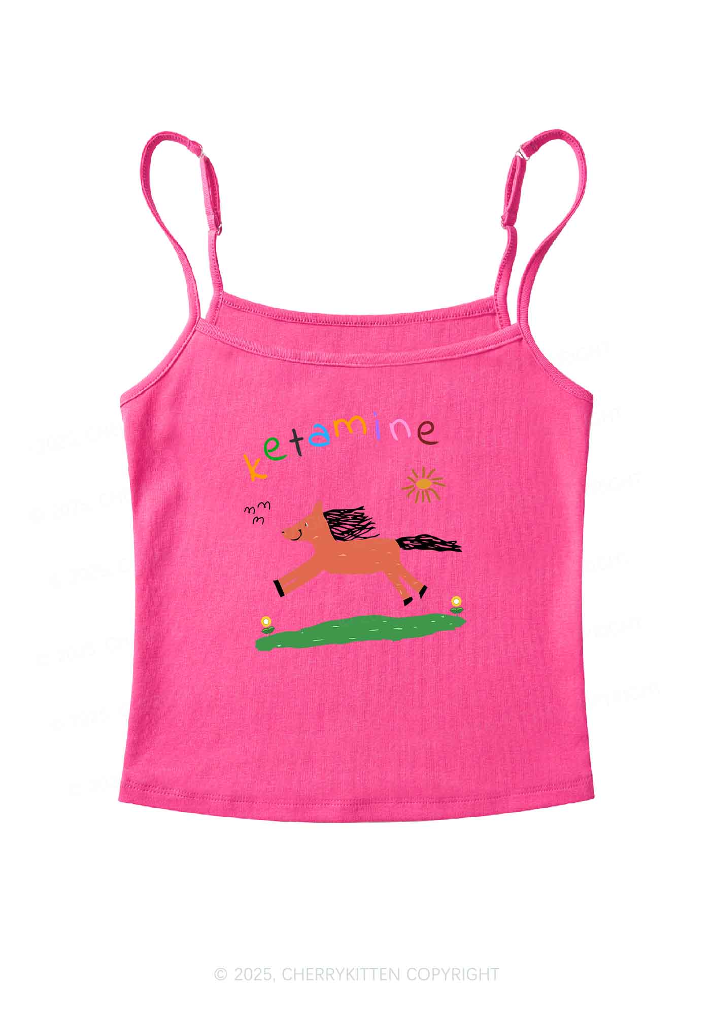 Orange Pony Y2K Spaghetti Strap Cami Cherrykitten - Image 4