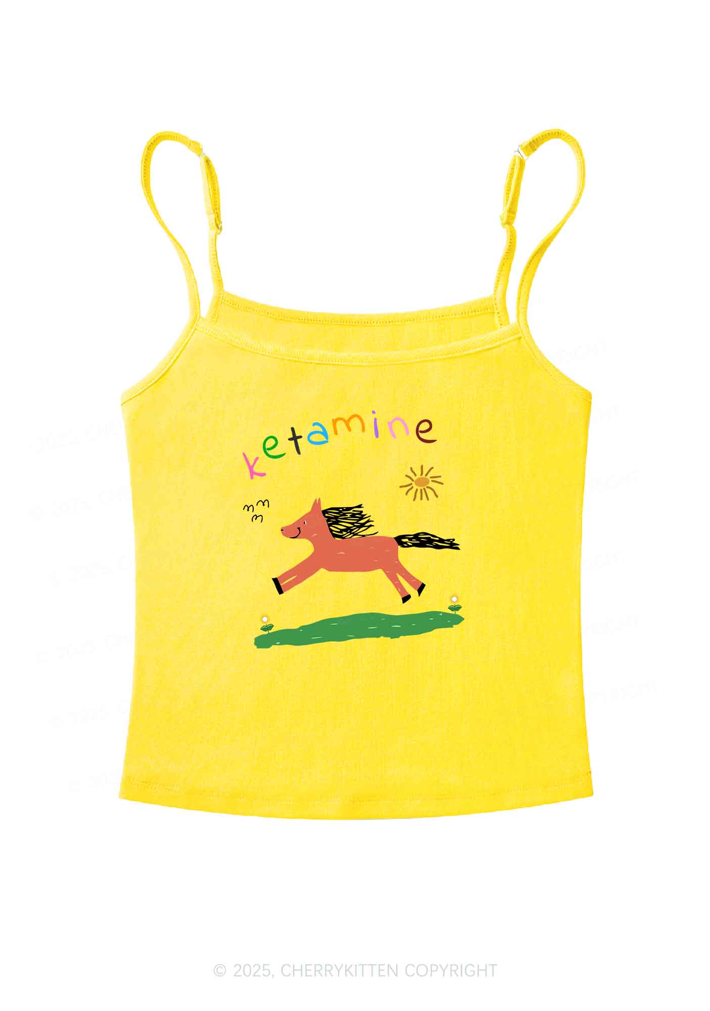 Orange Pony Y2K Spaghetti Strap Cami Cherrykitten - Image 5
