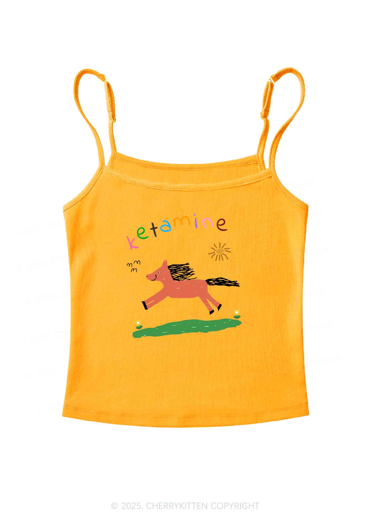 Orange Pony Y2K Spaghetti Strap Cami Cherrykitten - Image 7