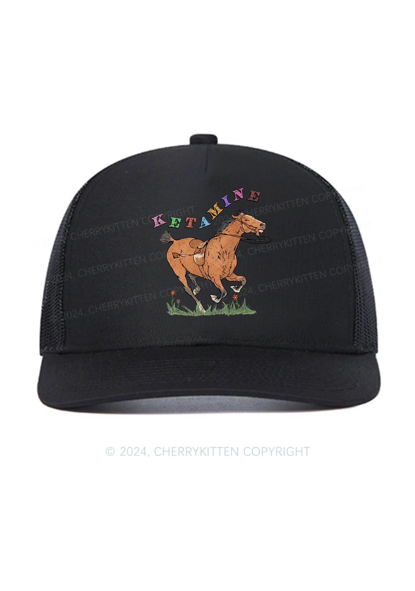 Orange Pony Y2K Trucker Mesh Hat Cherrykitten - Image 2