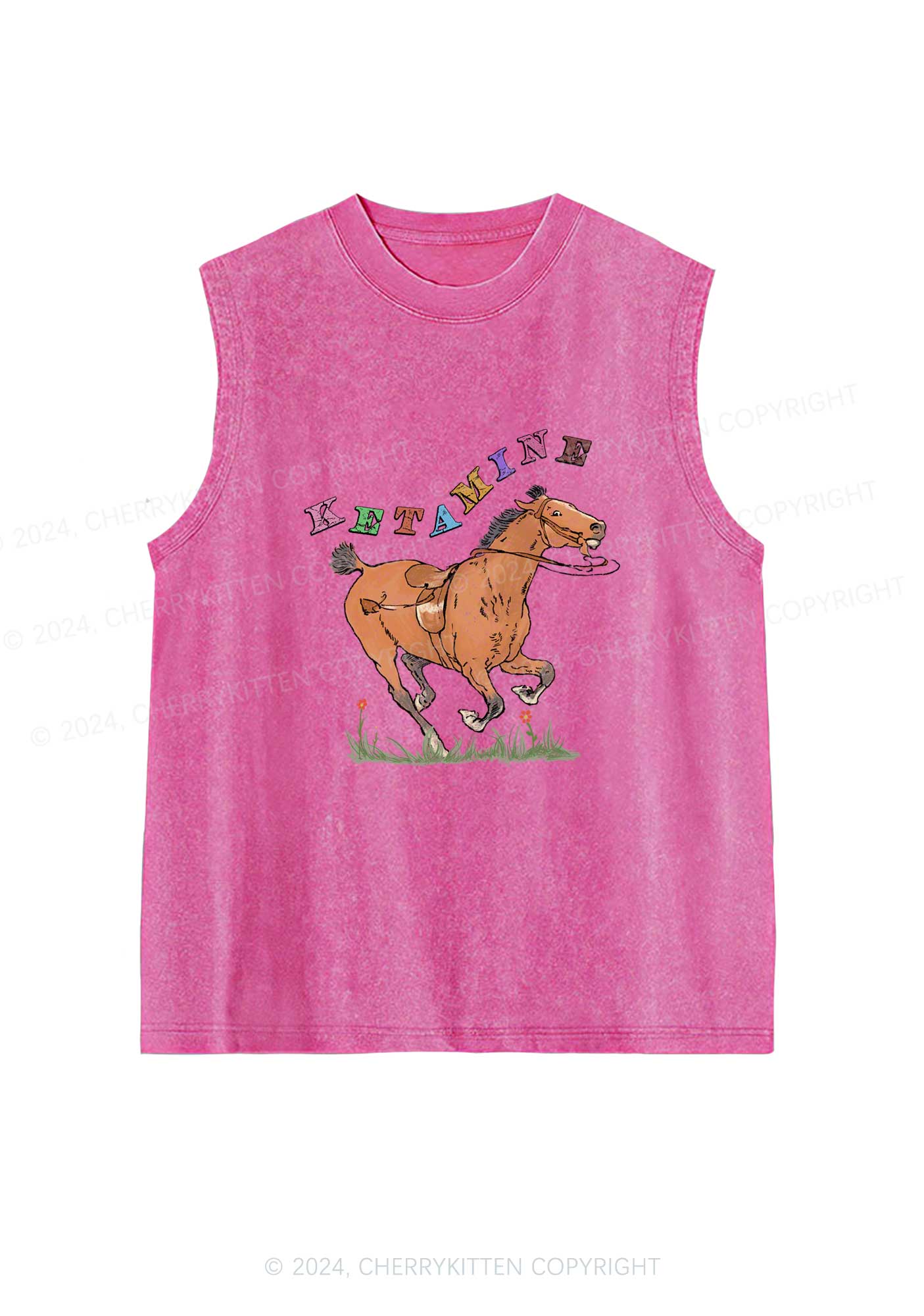 Orange Pony Y2K Washed Tank Cherrykitten - Image 6