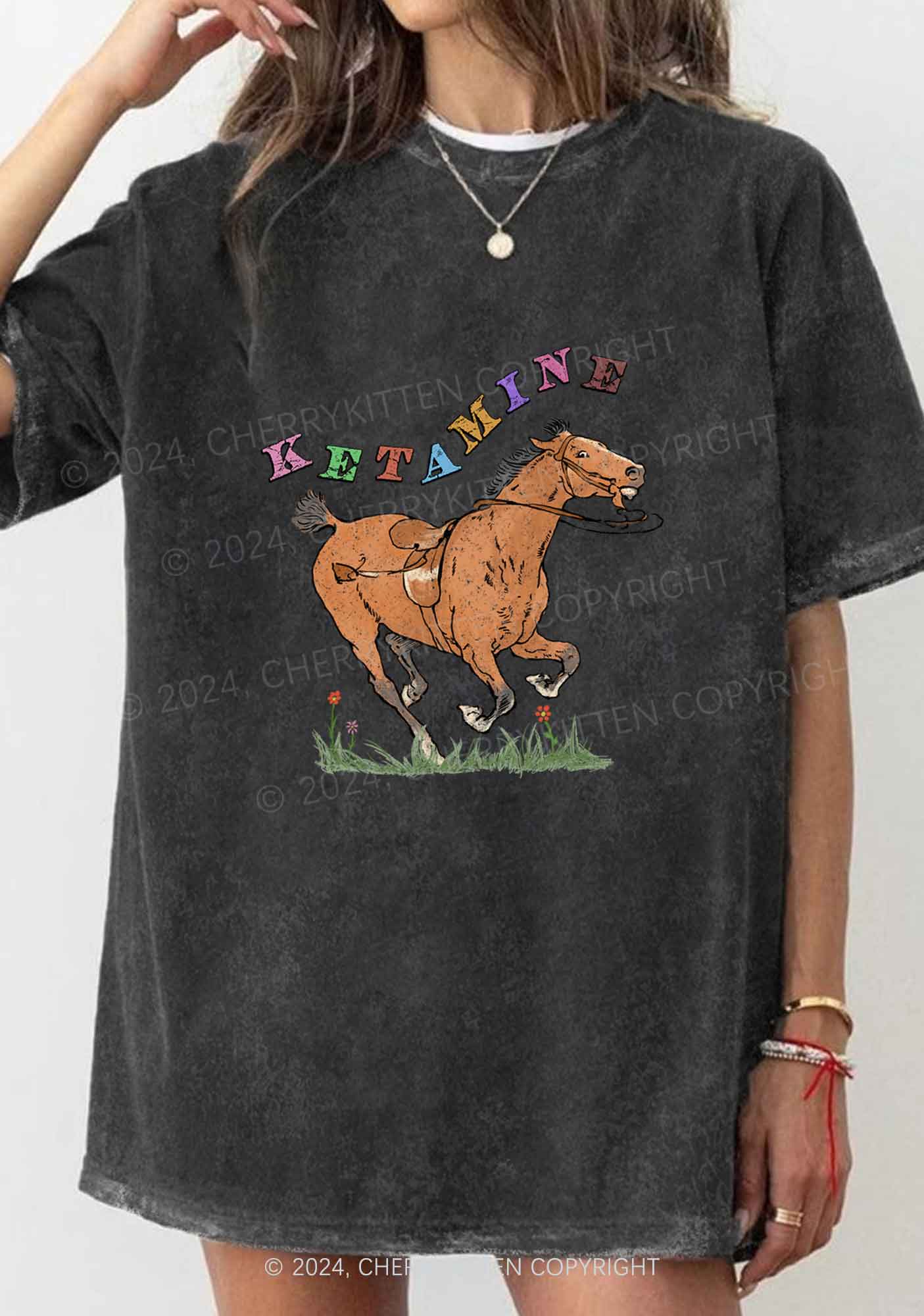 Orange Pony Y2K Washed Tee Cherrykitten - Image 2