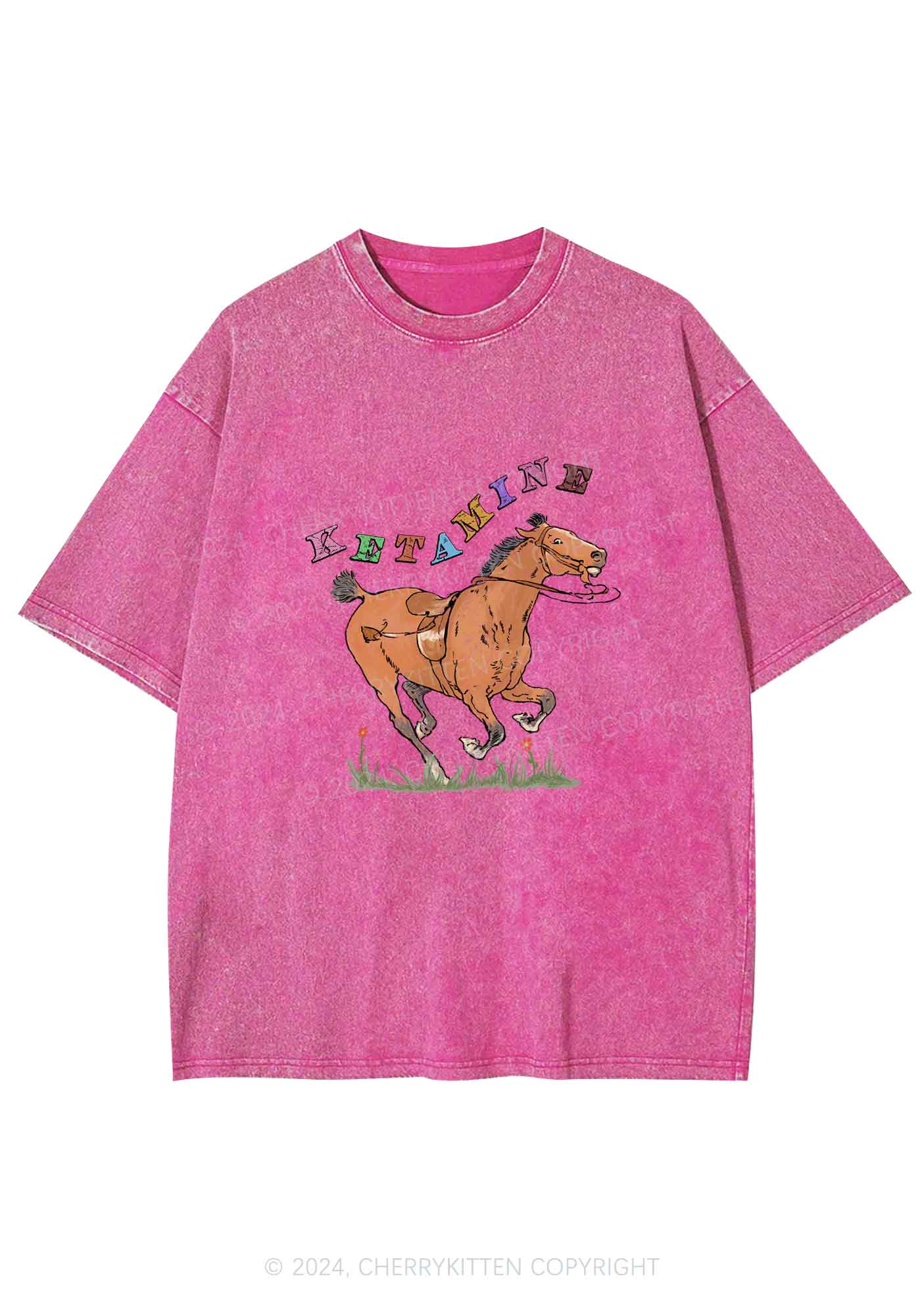 Orange Pony Y2K Washed Tee Cherrykitten - Image 3
