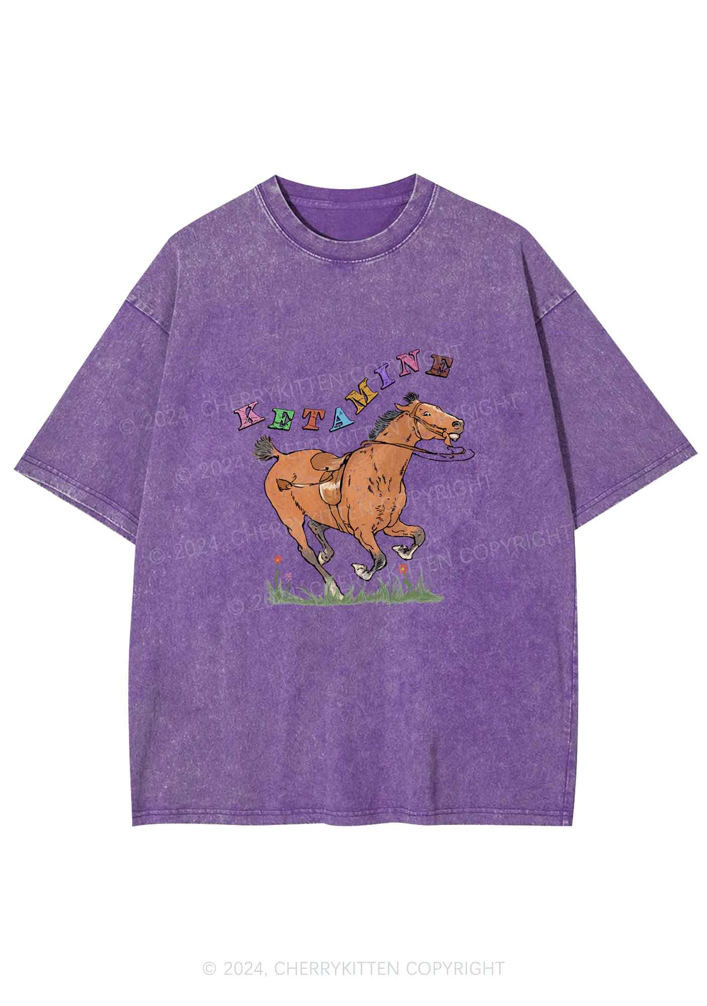 Orange Pony Y2K Washed Tee Cherrykitten - Image 4