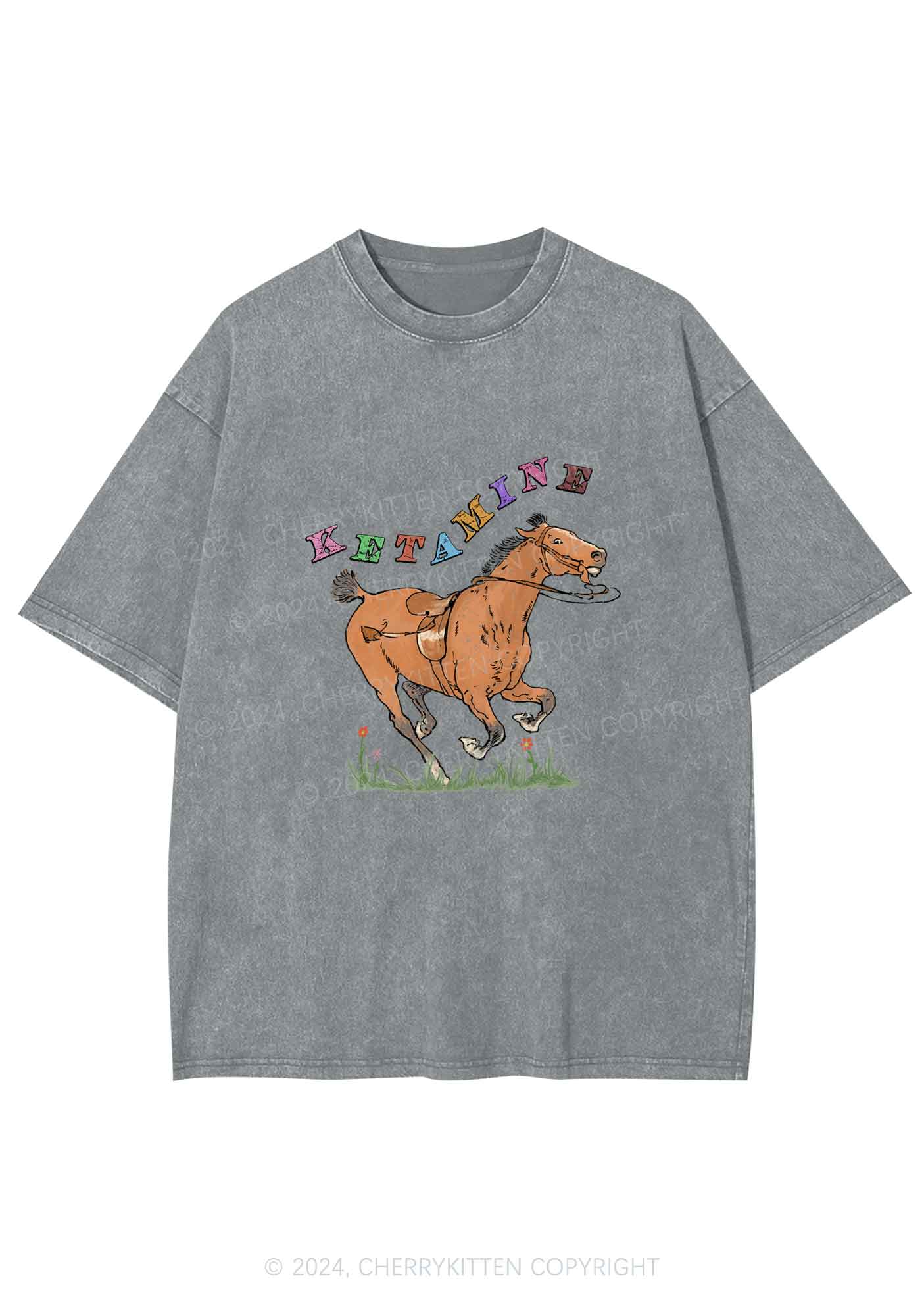 Orange Pony Y2K Washed Tee Cherrykitten - Image 5