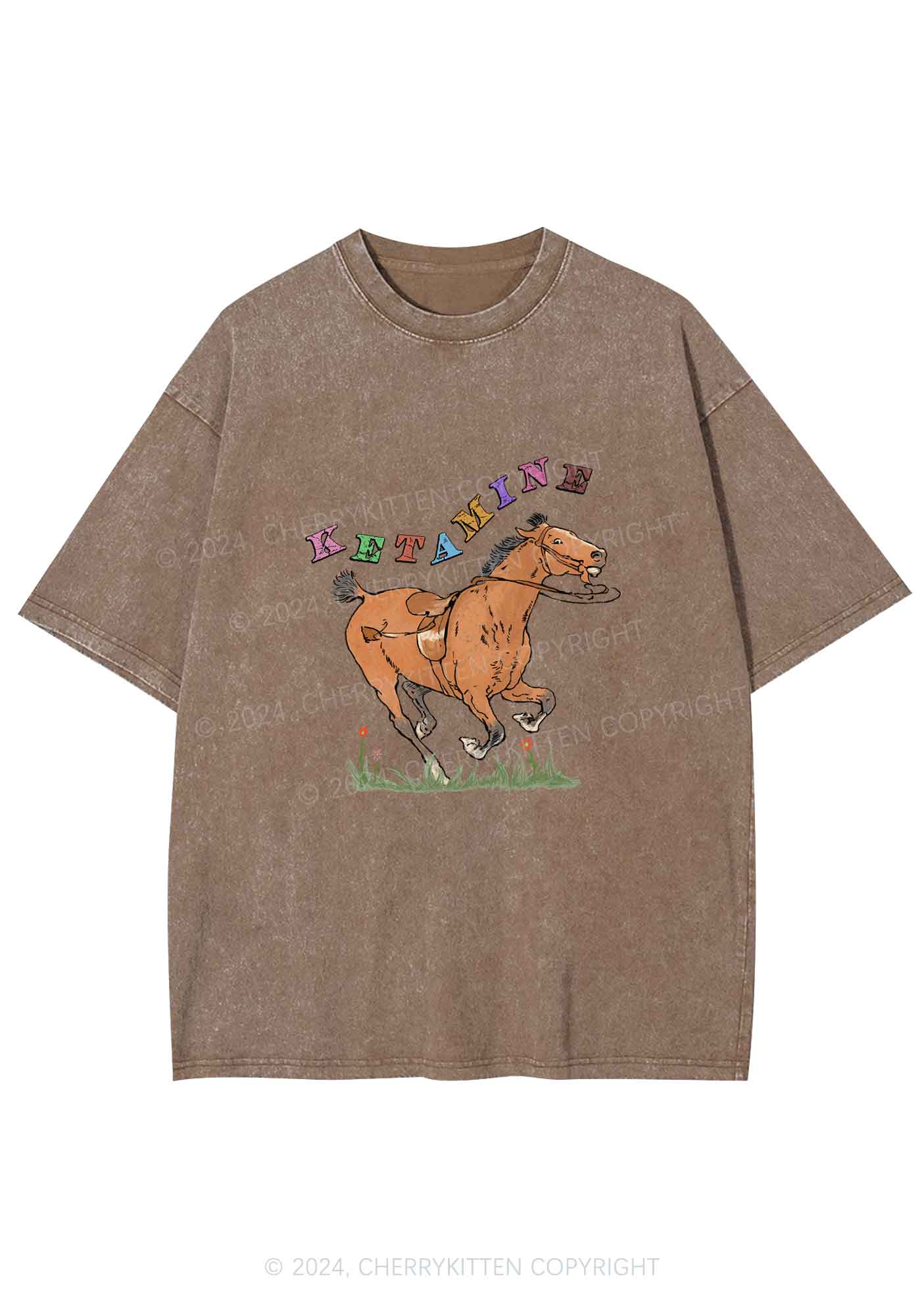 Orange Pony Y2K Washed Tee Cherrykitten - Image 6