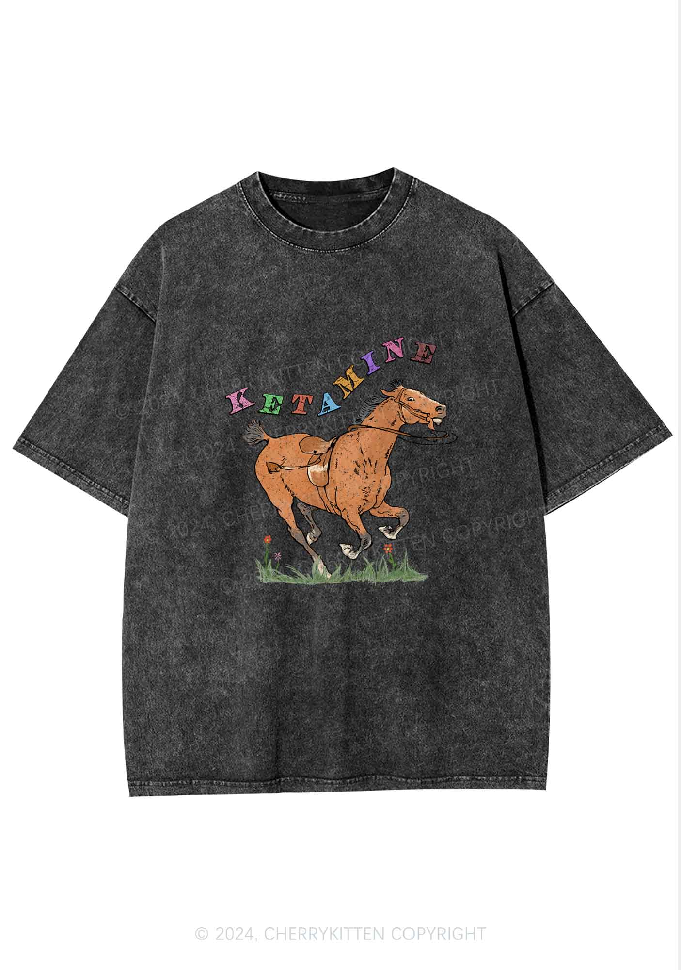Orange Pony Y2K Washed Tee Cherrykitten - Image 7