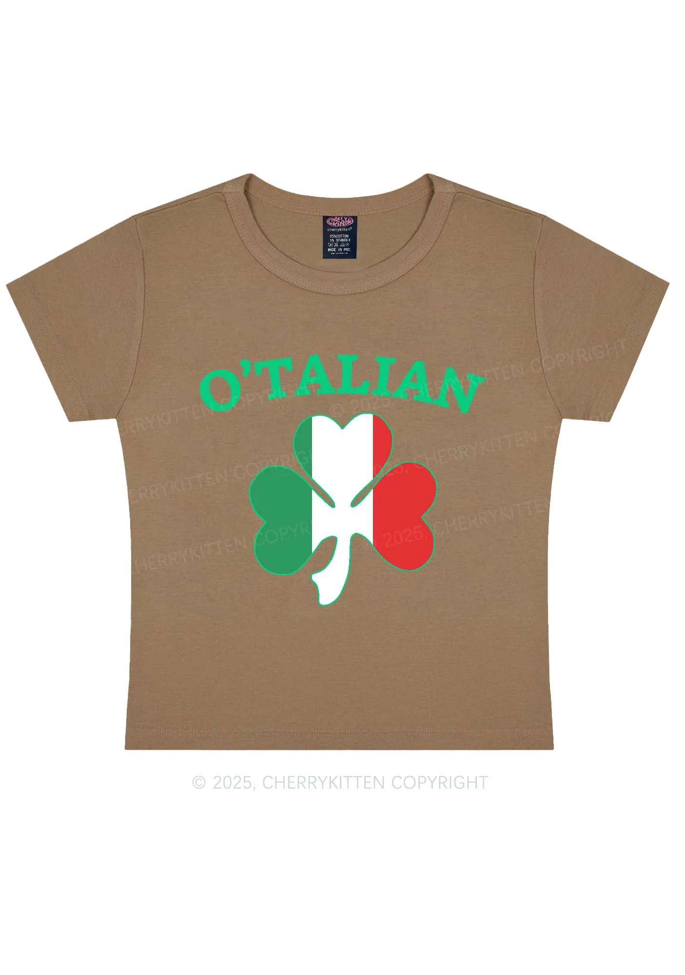 OTalian Shamrock St Patricks Y2K Baby Tee Cherrykitten - Image 10