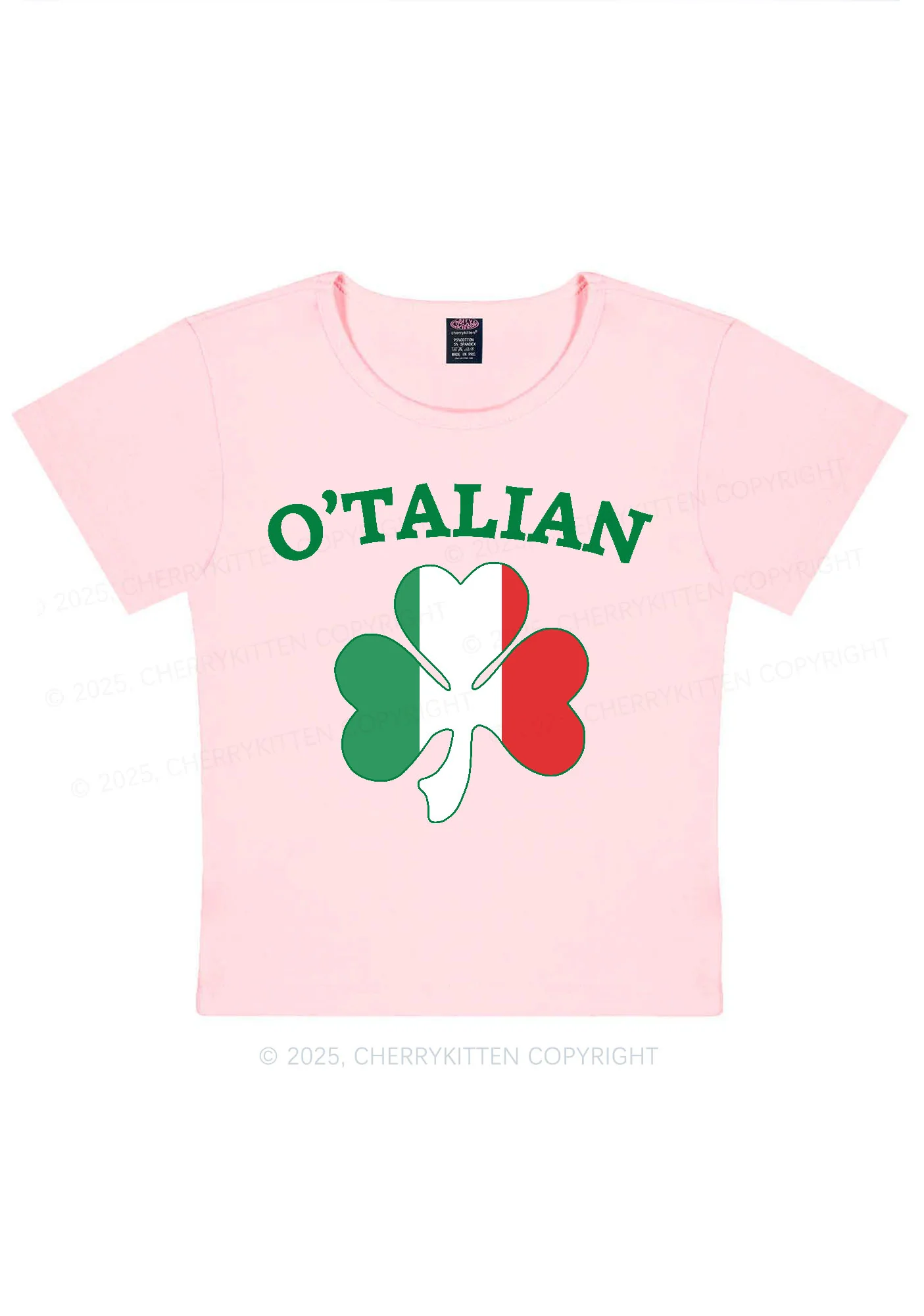 OTalian Shamrock St Patricks Y2K Baby Tee Cherrykitten - Image 11