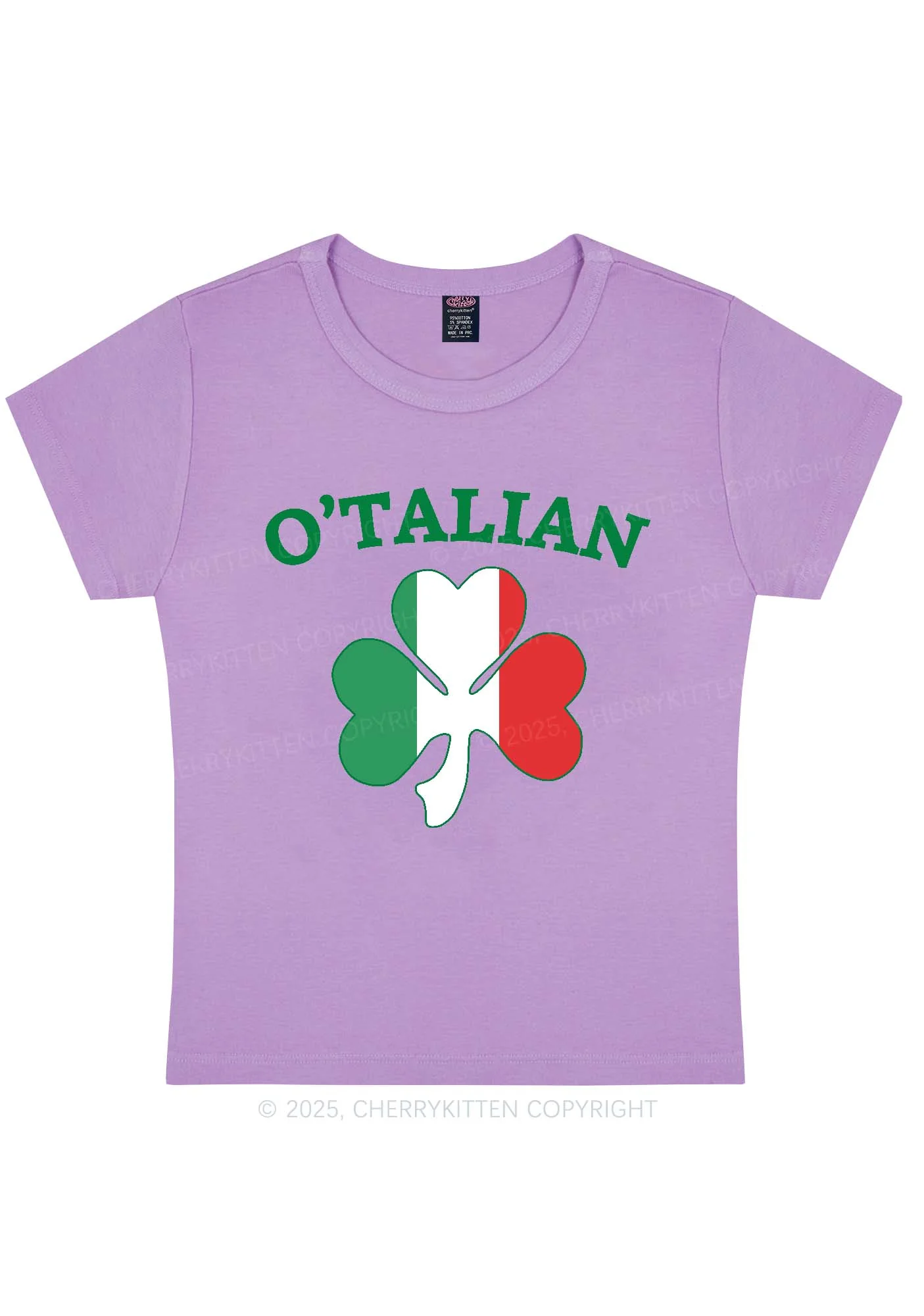 OTalian Shamrock St Patricks Y2K Baby Tee Cherrykitten - Image 6