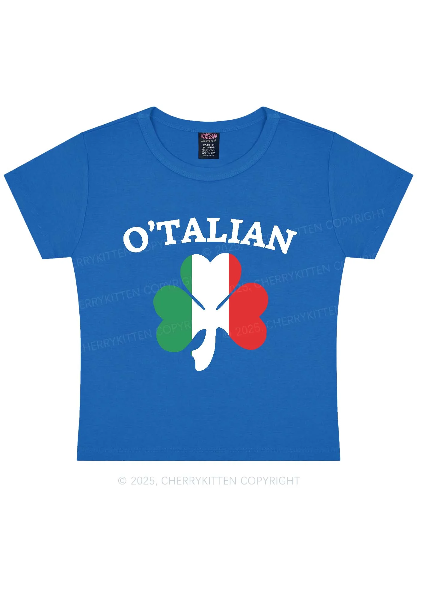 OTalian Shamrock St Patricks Y2K Baby Tee Cherrykitten - Image 9