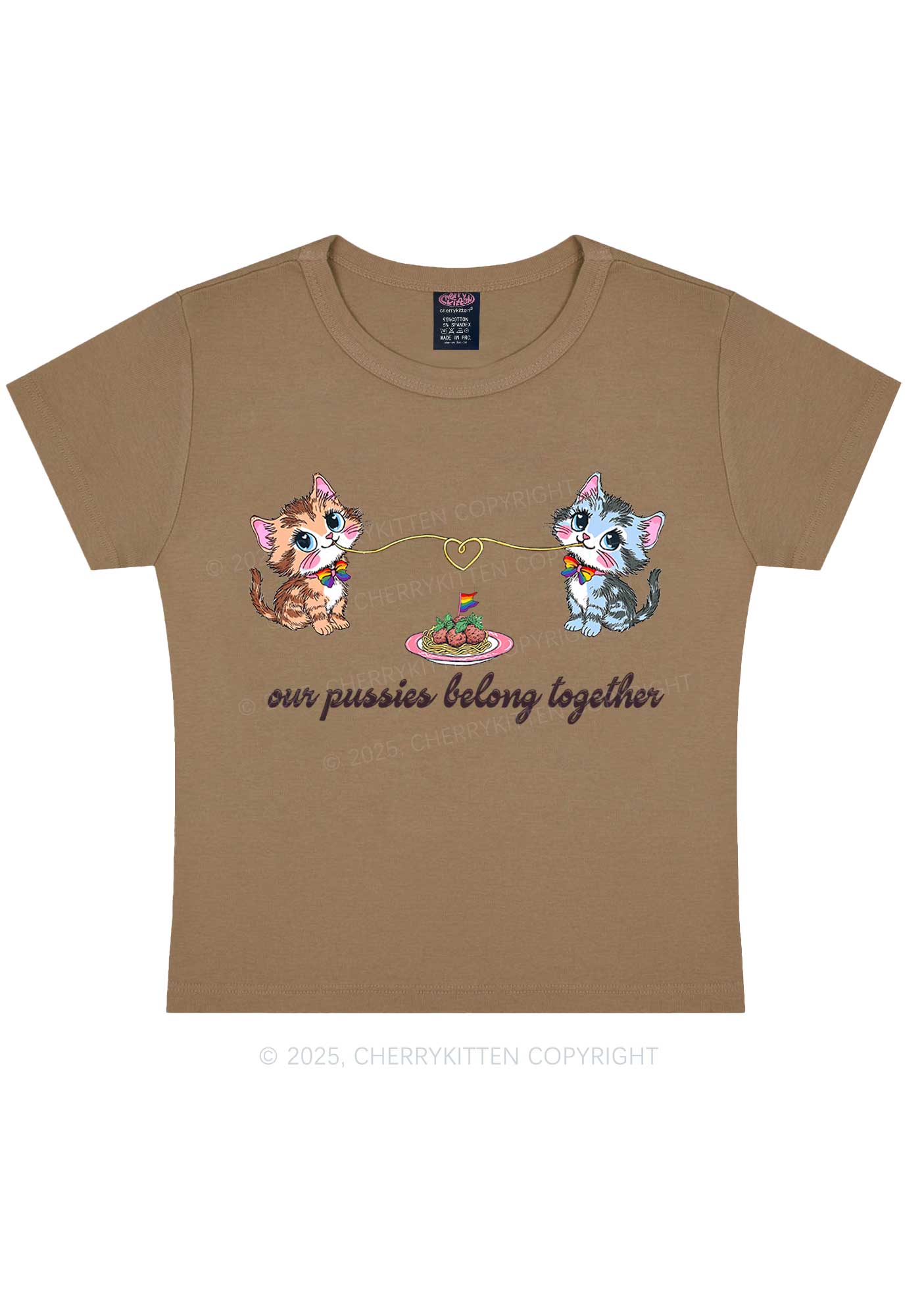 Our Puxxies Belong Together Pride Y2K Baby Tee Cherrykitten - Image 10