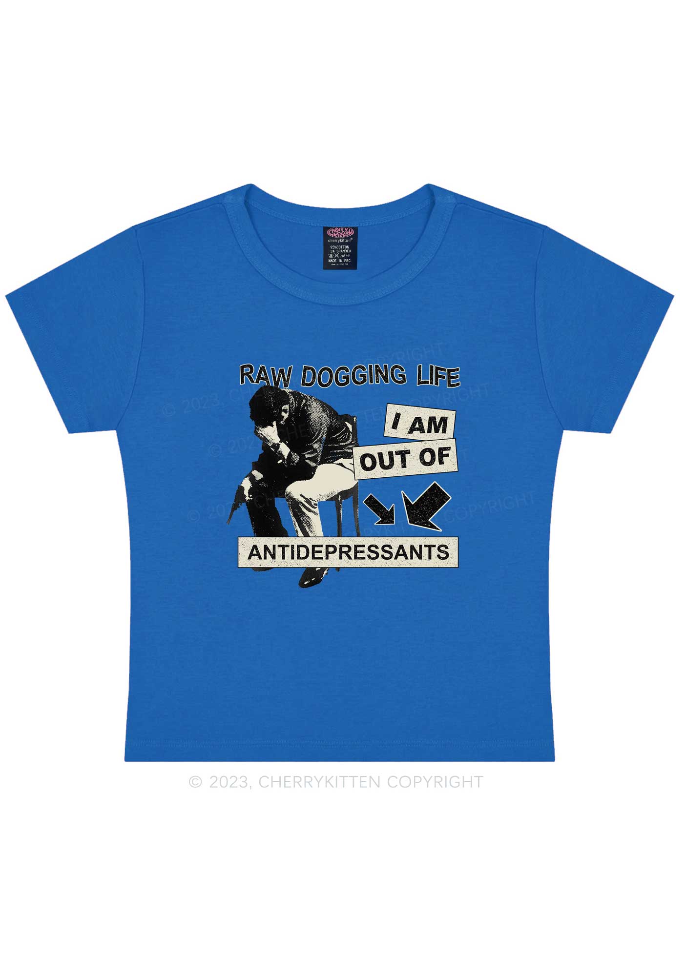 Out Of Antidepressants Y2K Baby Tee Cherrykitten - Image 8