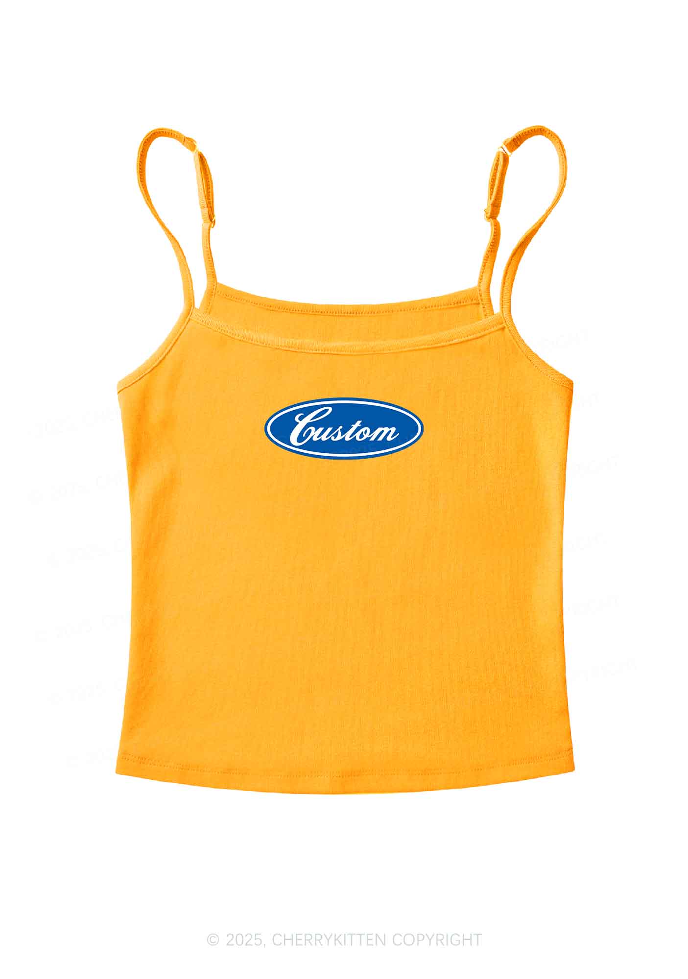 Oval Custom Text Y2K Spaghetti Strap Cami Cherrykitten - Image 7