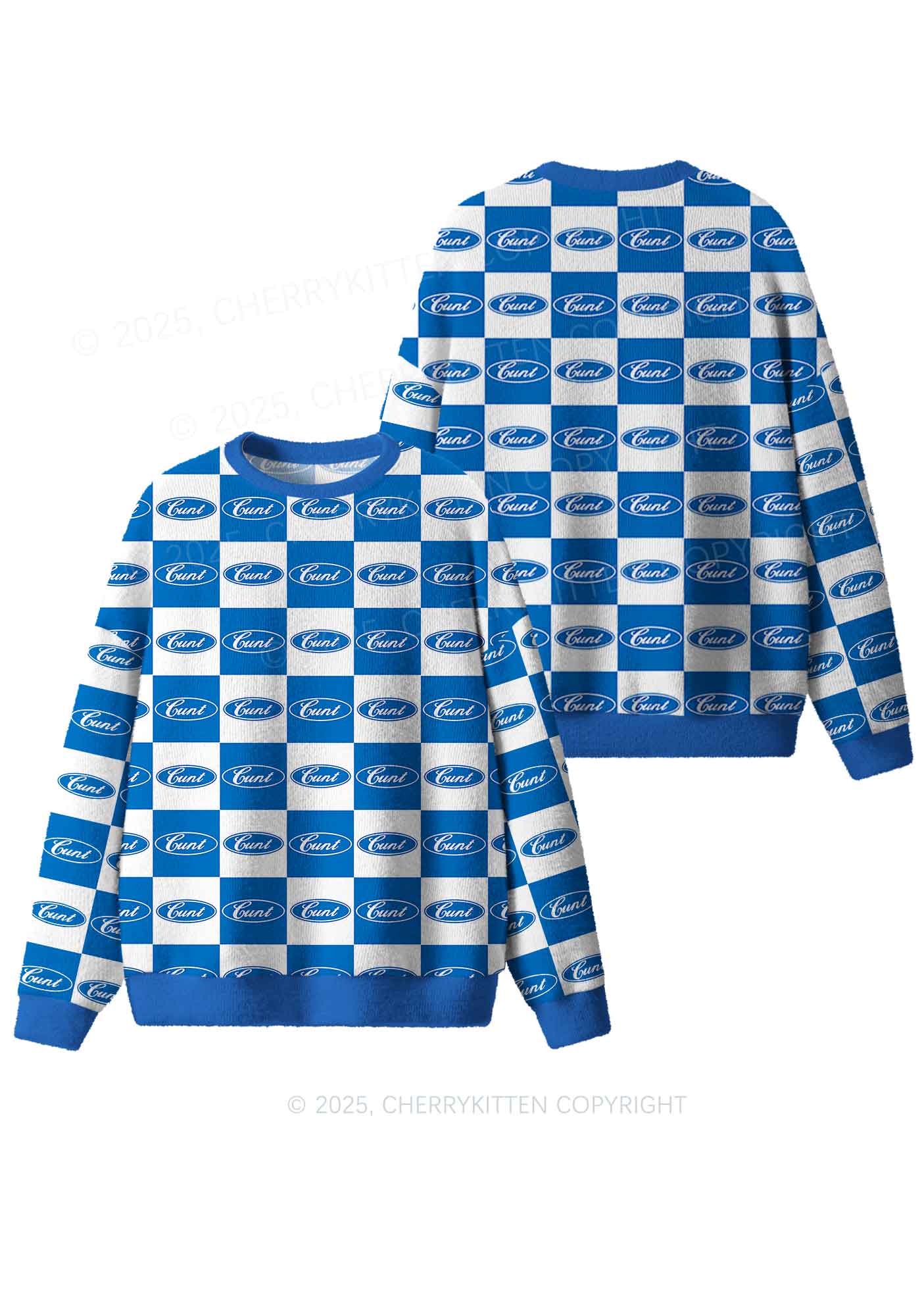 Oval Cxxt Y2K Christmas Knit Sweatshirt Cherrykitten - Image 3