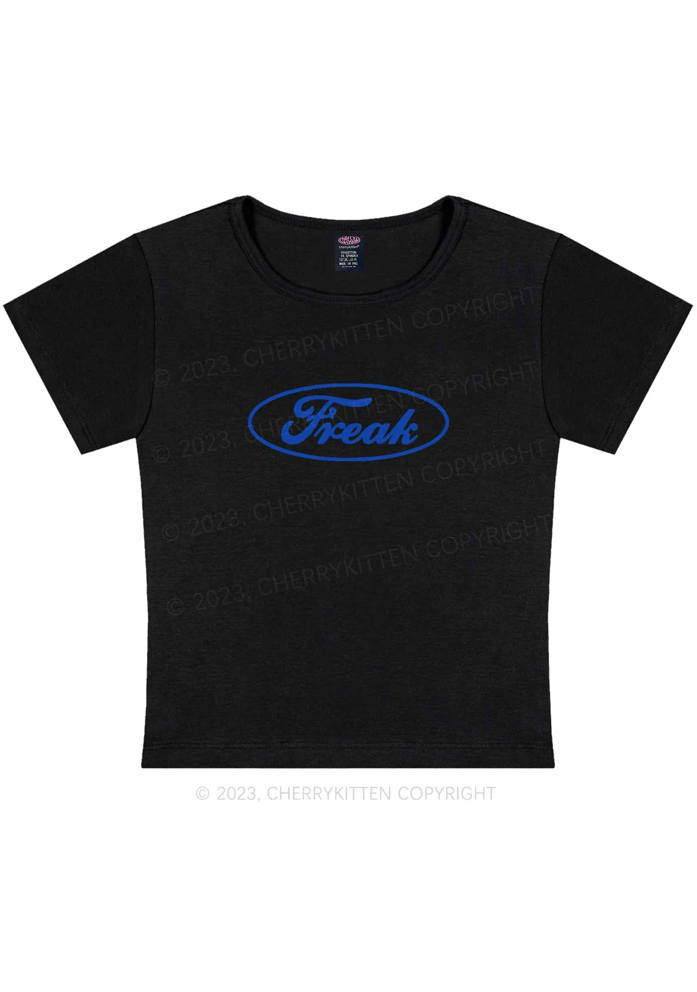 Oval Freak Y2K Baby Tee Cherrykitten - Image 7