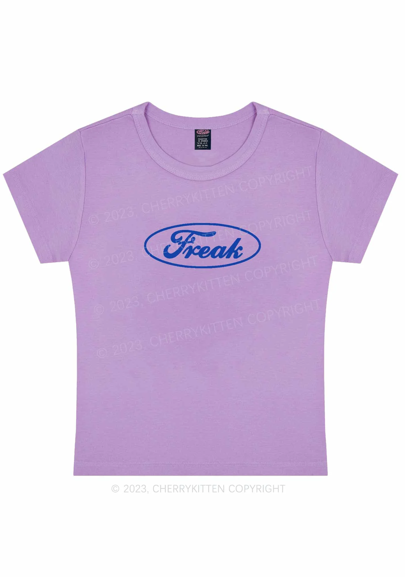 Oval Freak Y2K Baby Tee Cherrykitten - Image 9