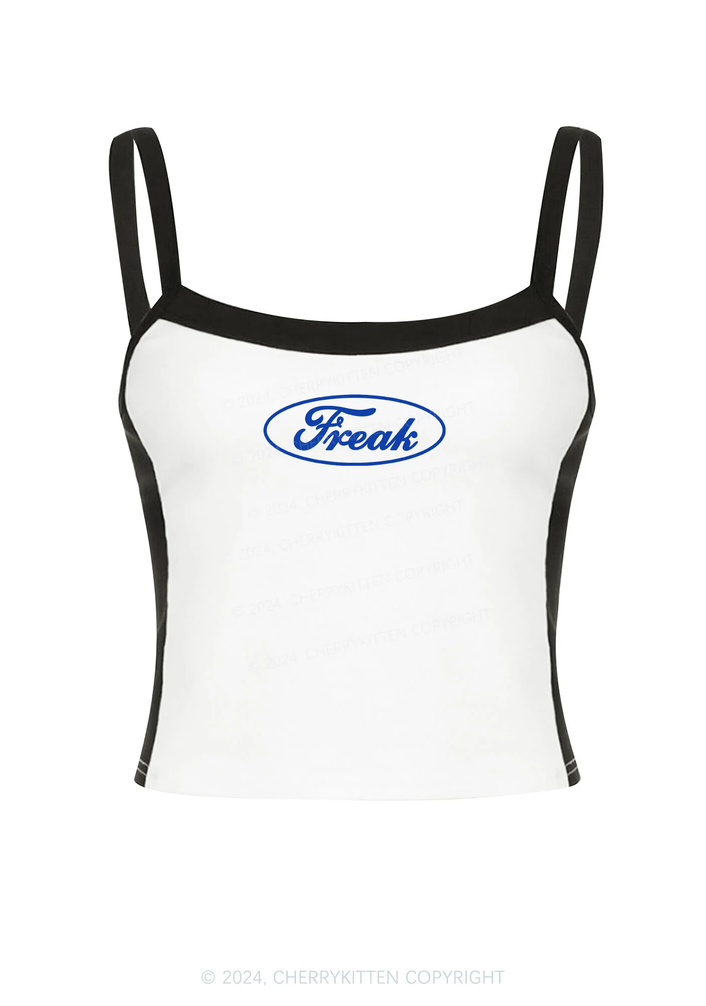 Oval Freak Y2K Color Block Crop Cami Top Cherrykitten - Image 3