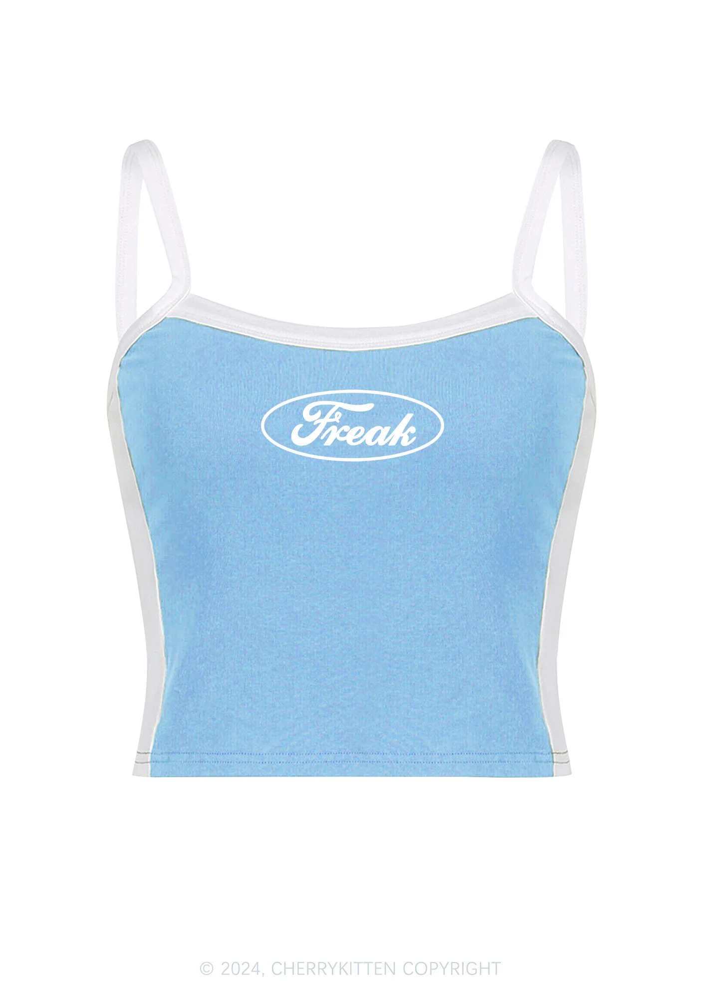 Oval Freak Y2K Color Block Crop Cami Top Cherrykitten - Image 4