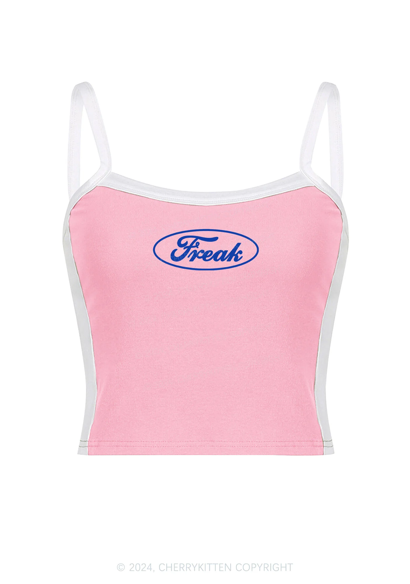 Oval Freak Y2K Color Block Crop Cami Top Cherrykitten - Image 5
