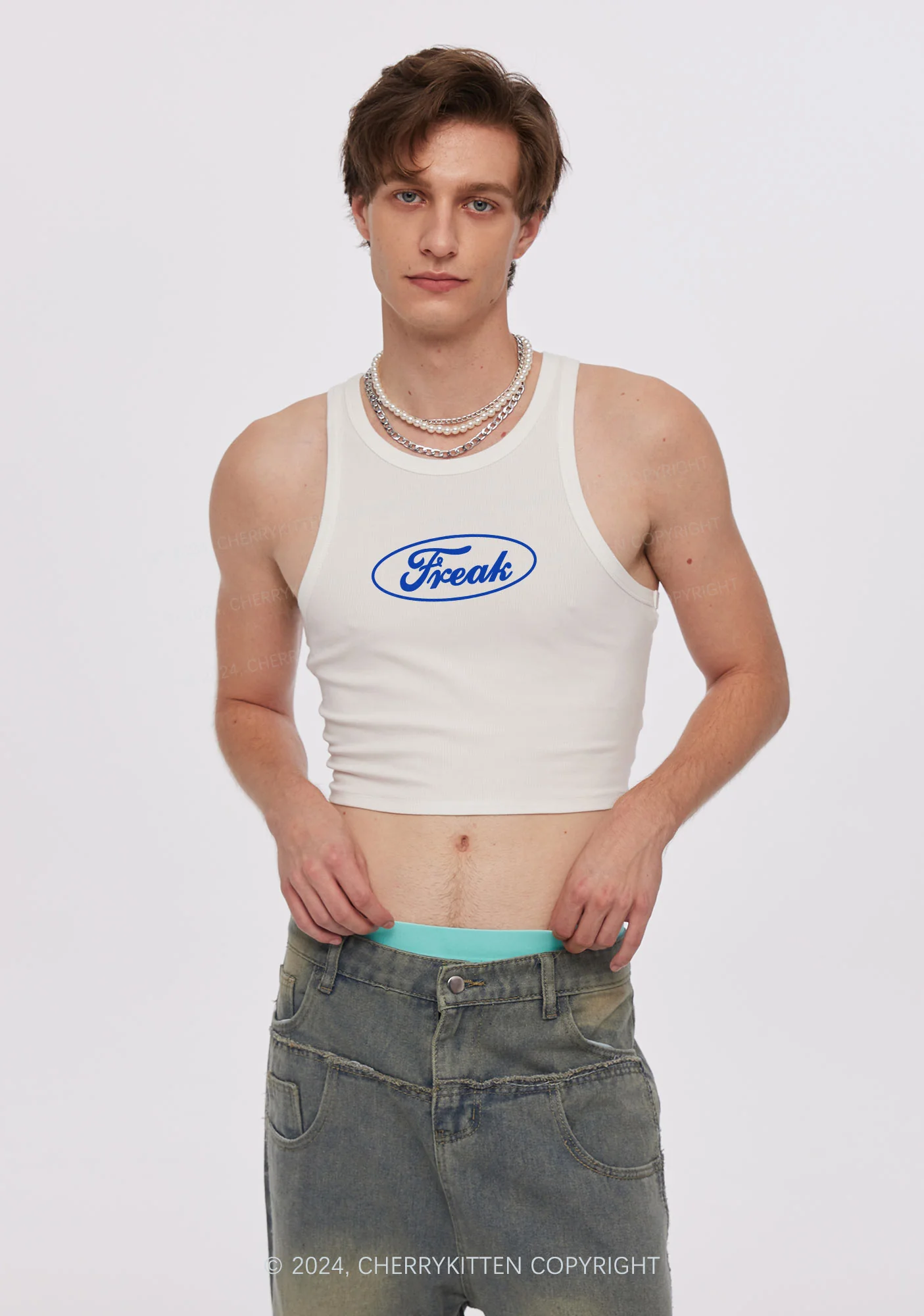 Oval Freak Y2K Crop Tank Top Cherrykitten - Image 2