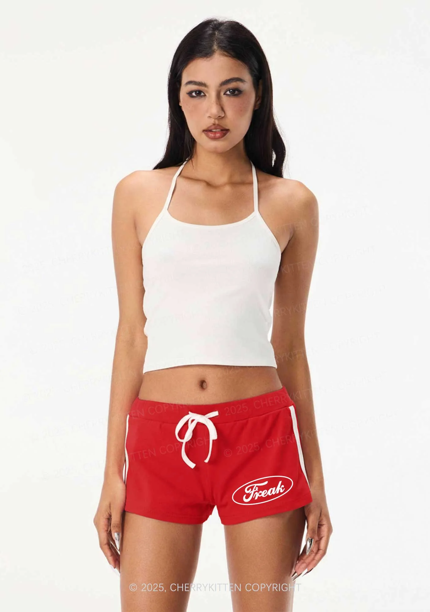 Oval Freak Y2K Drawstring Mini Shorts Cherrykitten - Image 2