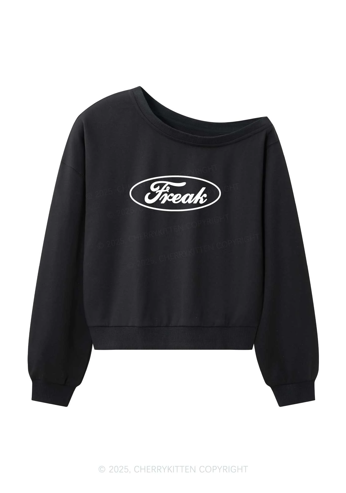 Oval Freak Y2K Off Shoulder Sweatshirts Cherrykitten - Image 3