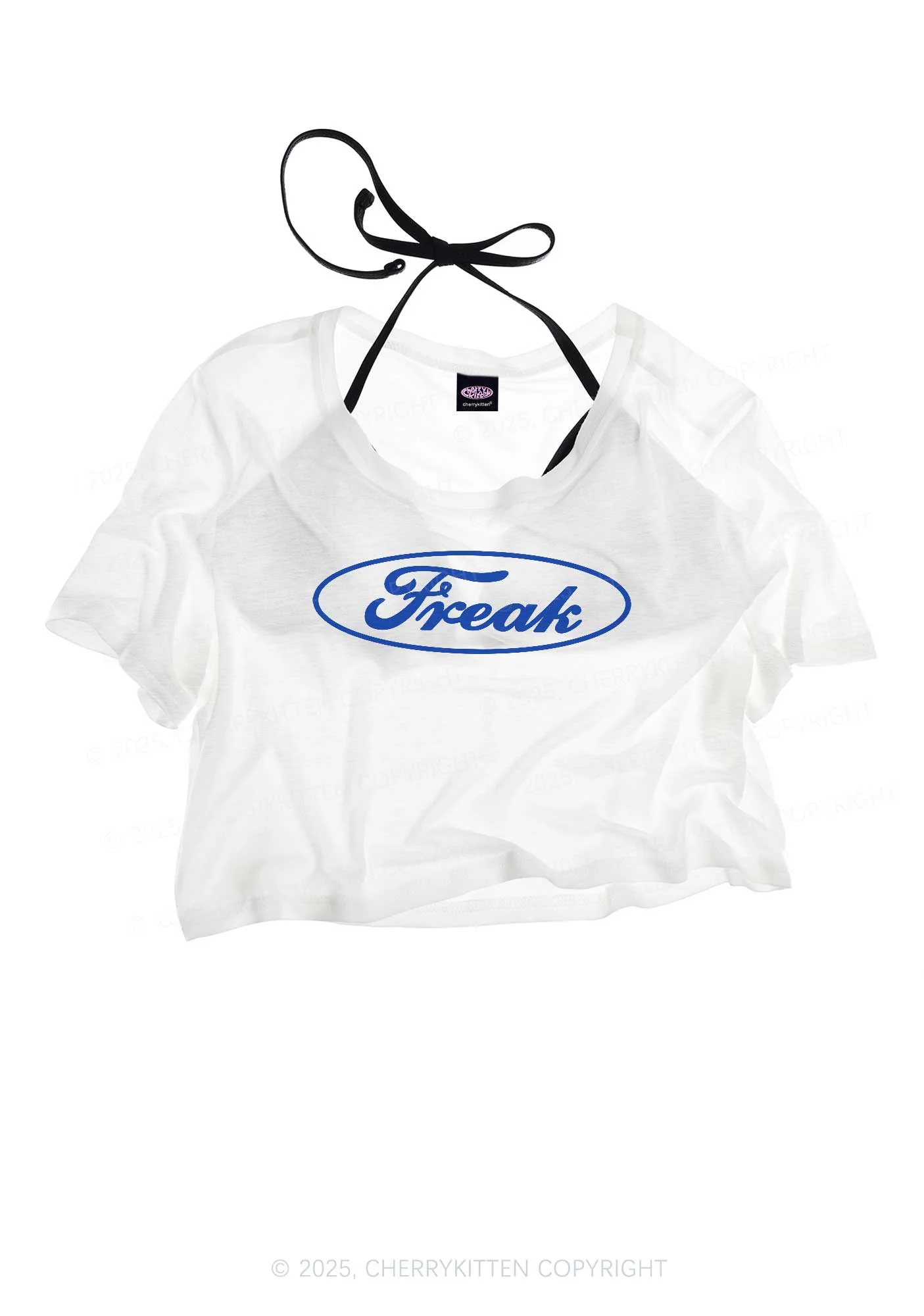 Oval Freak Y2K Sheer Crop Tee Cherrykitten - Image 3
