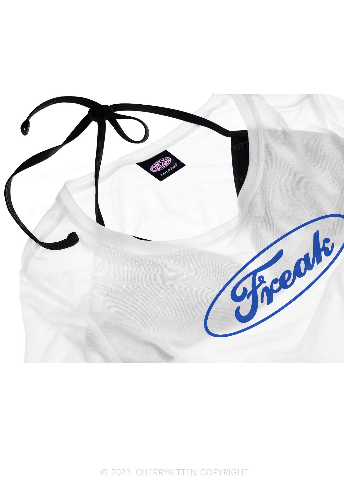 Oval Freak Y2K Sheer Crop Tee Cherrykitten - Image 4