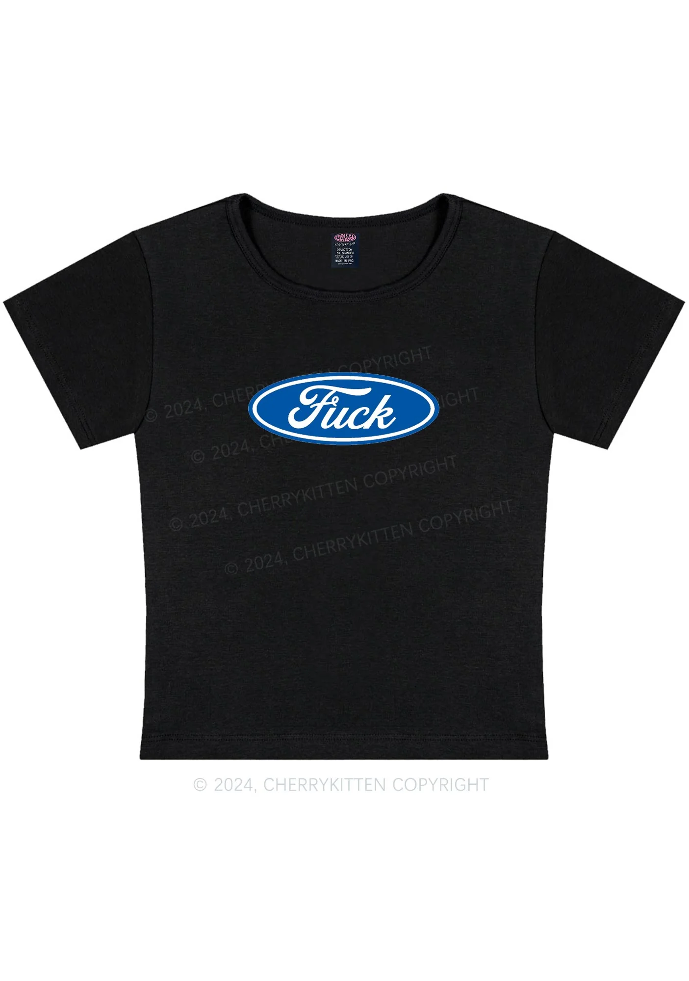Oval Fxxk Y2K Baby Tee Cherrykitten - Image 3