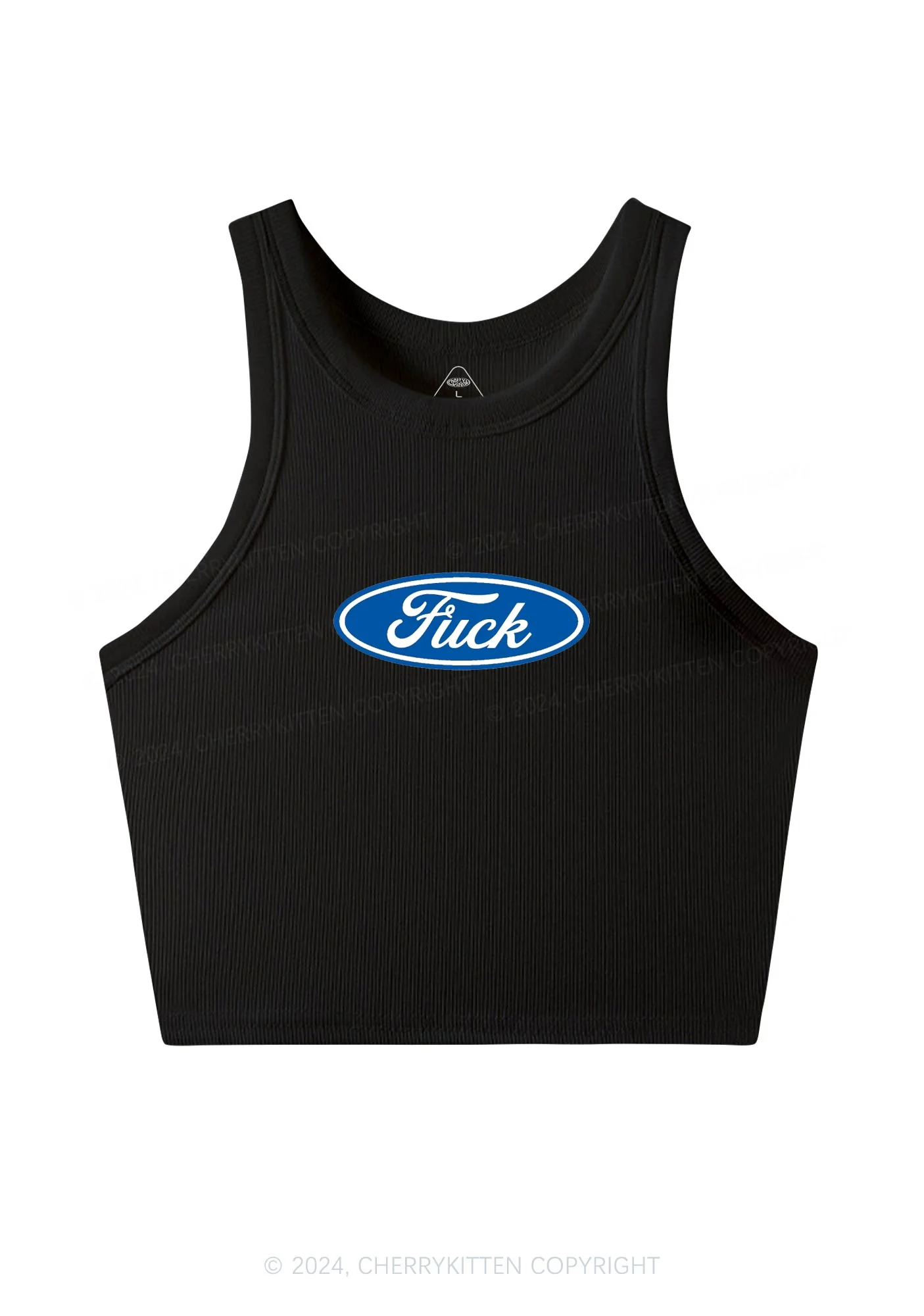 Oval Fxxk Y2K Crop Tank Top Cherrykitten - Image 3