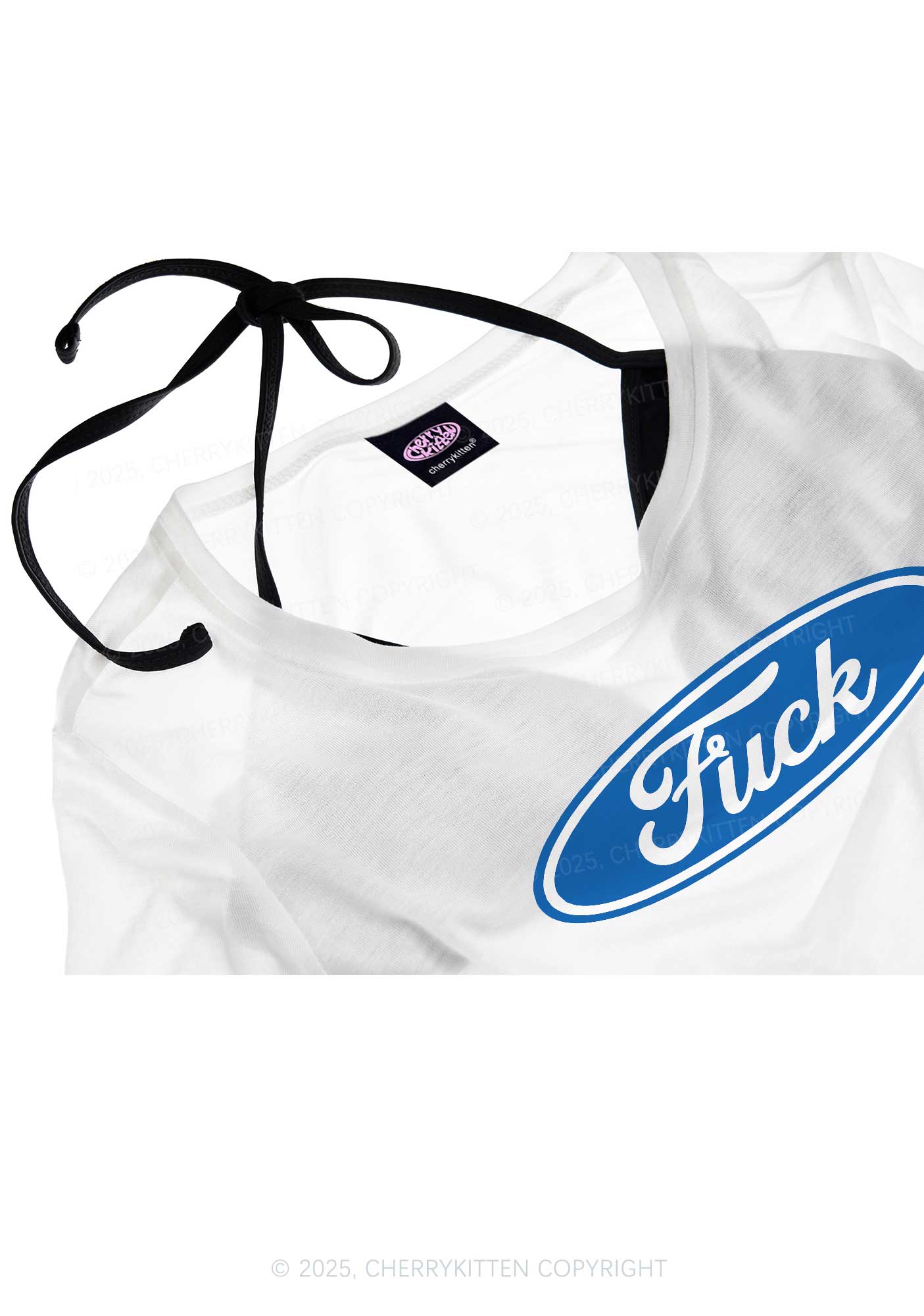 Oval Fxxk Y2K Sheer Crop Tee Cherrykitten - Image 4