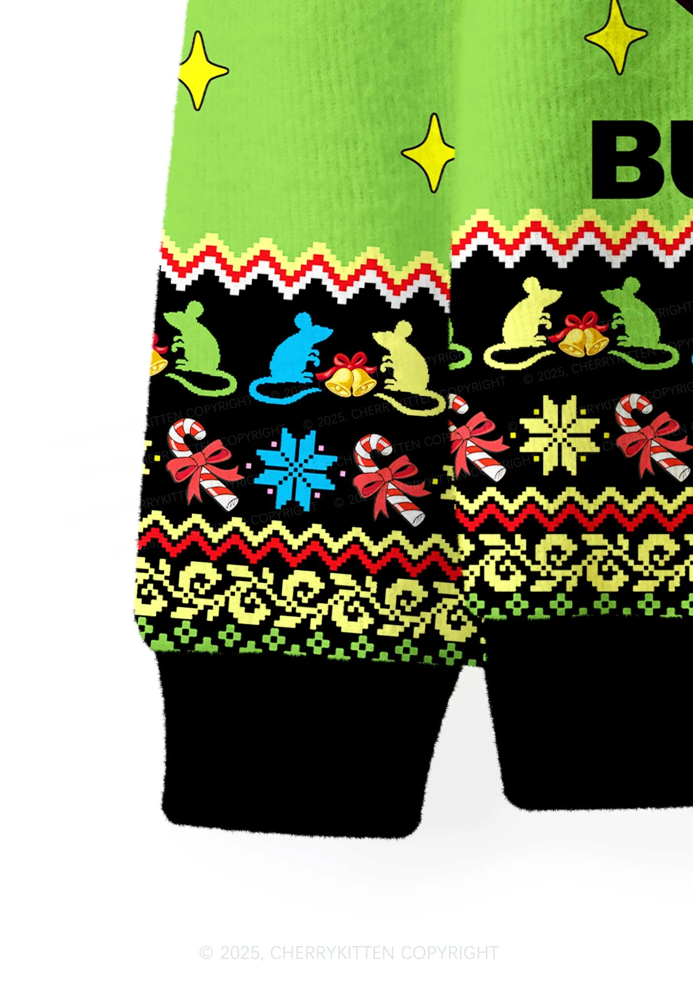 Overstimulated But Festive Y2K Christmas Cardigan Knit Sweatshirt Cherrykitten - Image 4