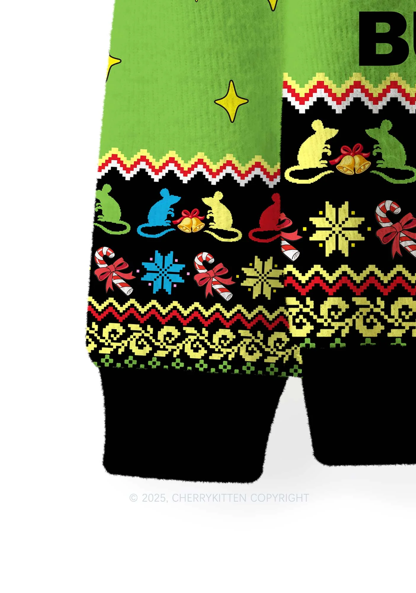 Overstimulated But Festive Y2K Christmas Knit Sweatshirt Cherrykitten - Image 4