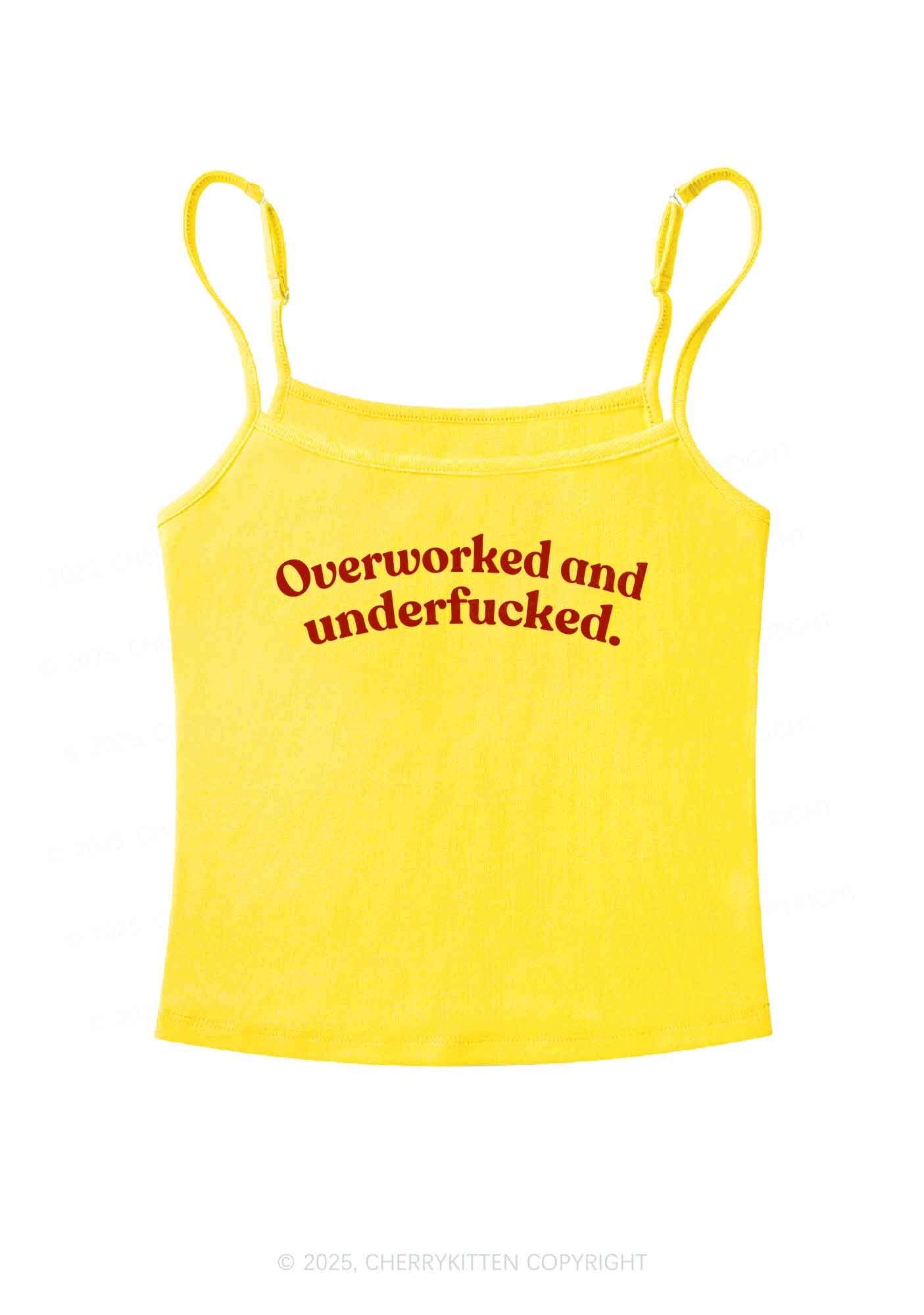Overworked And Underfxcked Y2K Spaghetti Strap Cami Cherrykitten - Image 6