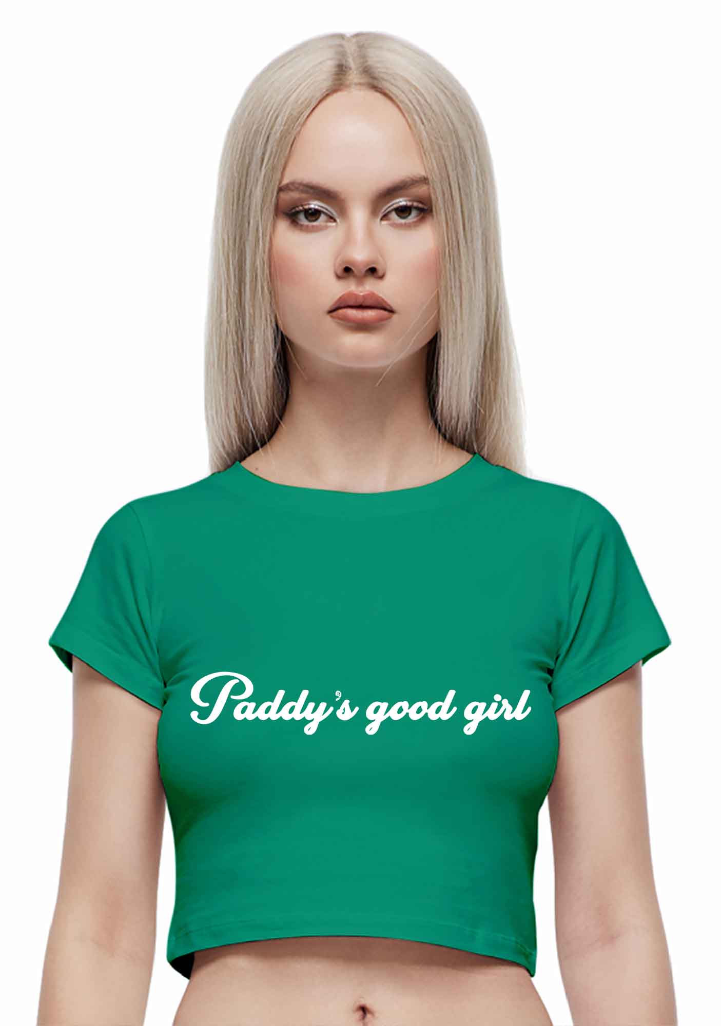 Paddys Good Girl St Patricks Y2K Baby Tee Cherrykitten - Image 2