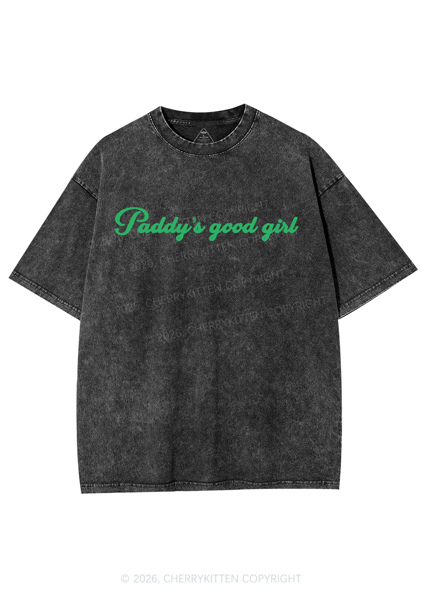 Paddys Good Girl St Patricks Y2K Shirts Washed Tee Cherrykitten - Image 3