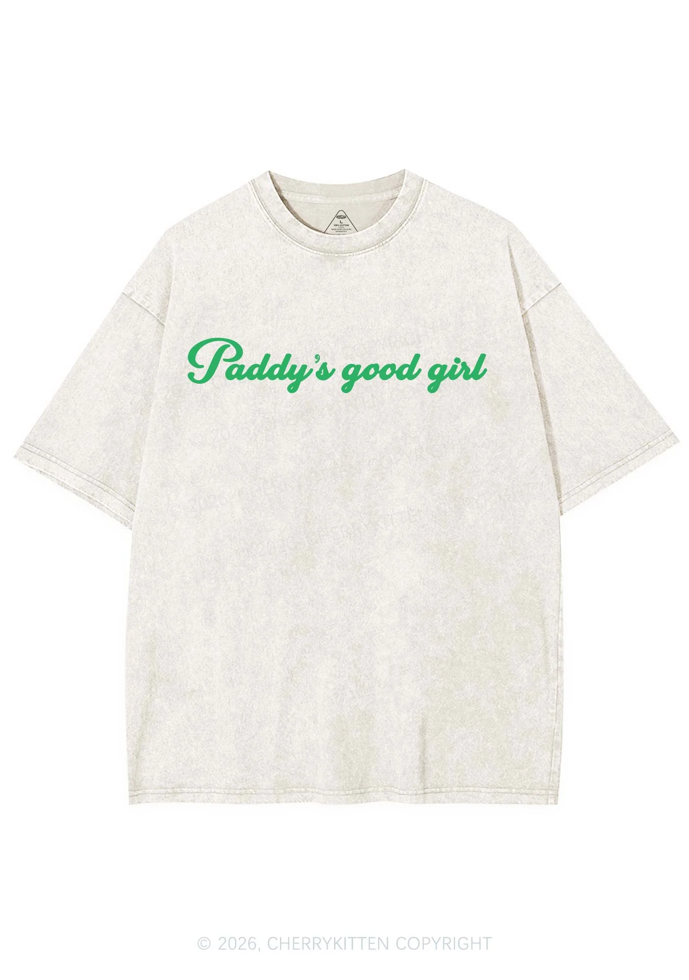 Paddys Good Girl St Patricks Y2K Shirts Washed Tee Cherrykitten - Image 4