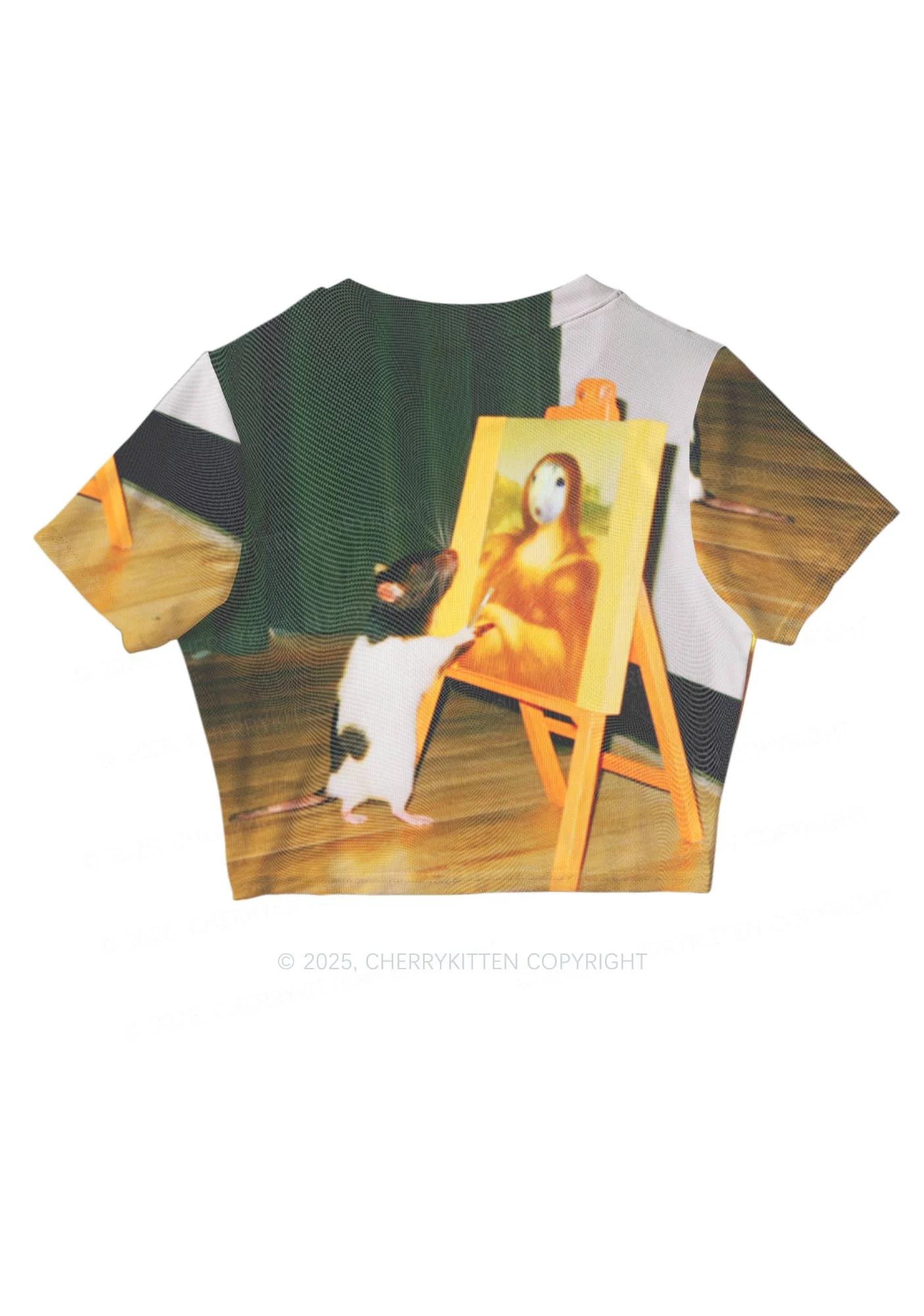 Painting Ratz Y2K Mesh Crop Top Cherrykitten - Image 3