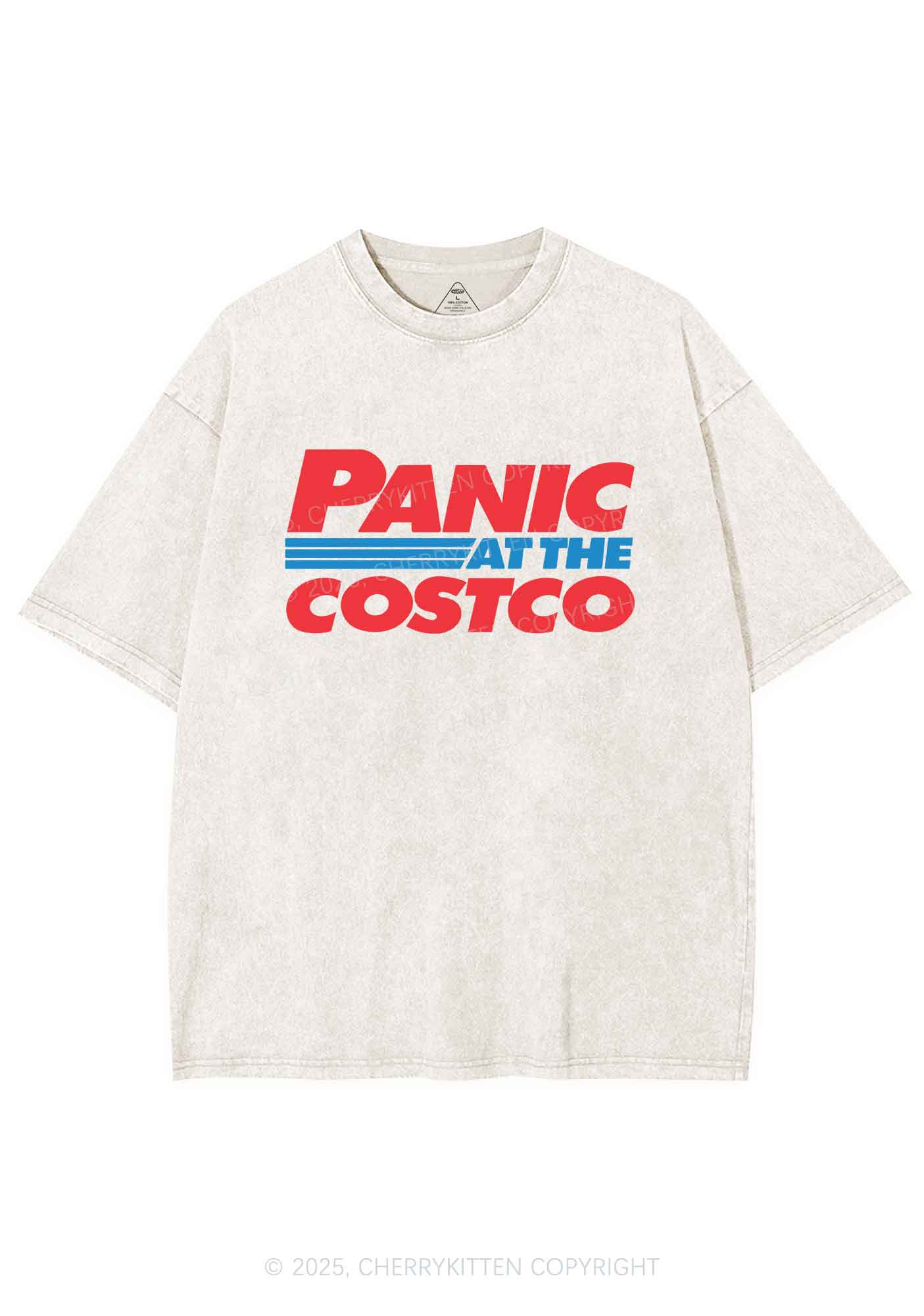 Panic Costco Y2K Shirts Washed Tee Cherrykitten - Image 3