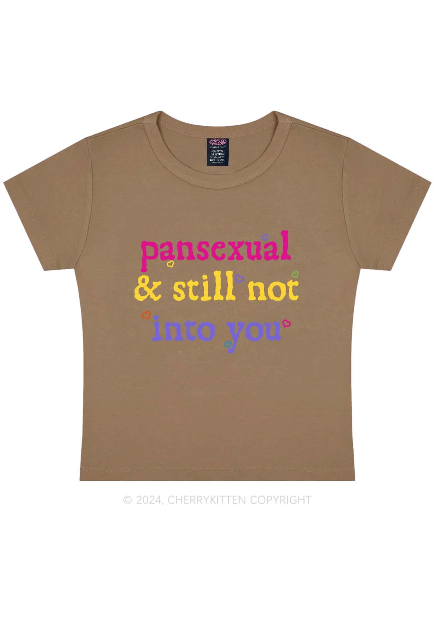 Pansexual Not Into You Y2K Baby Tee Cherrykitten - Image 11