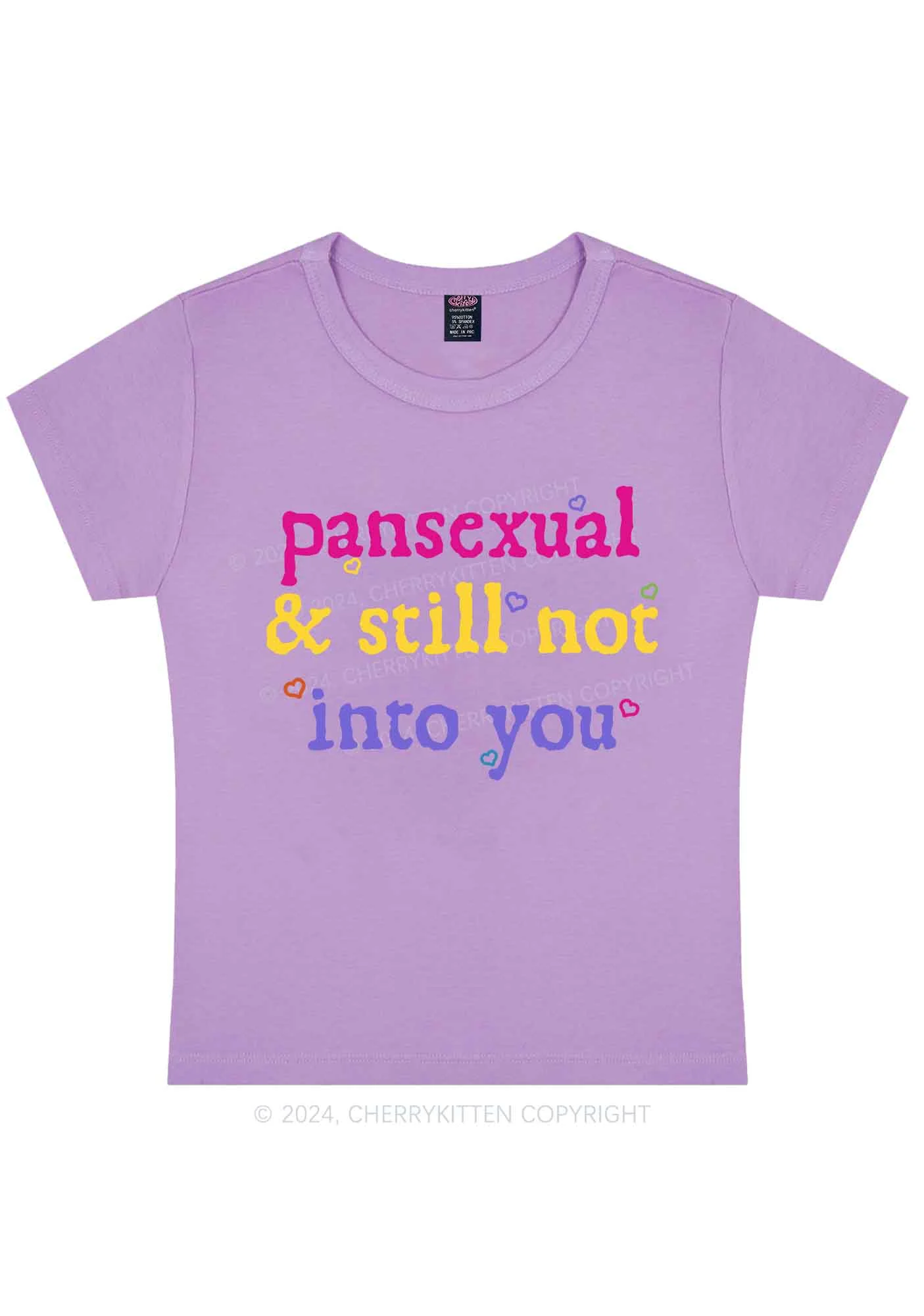 Pansexual Not Into You Y2K Baby Tee Cherrykitten - Image 6