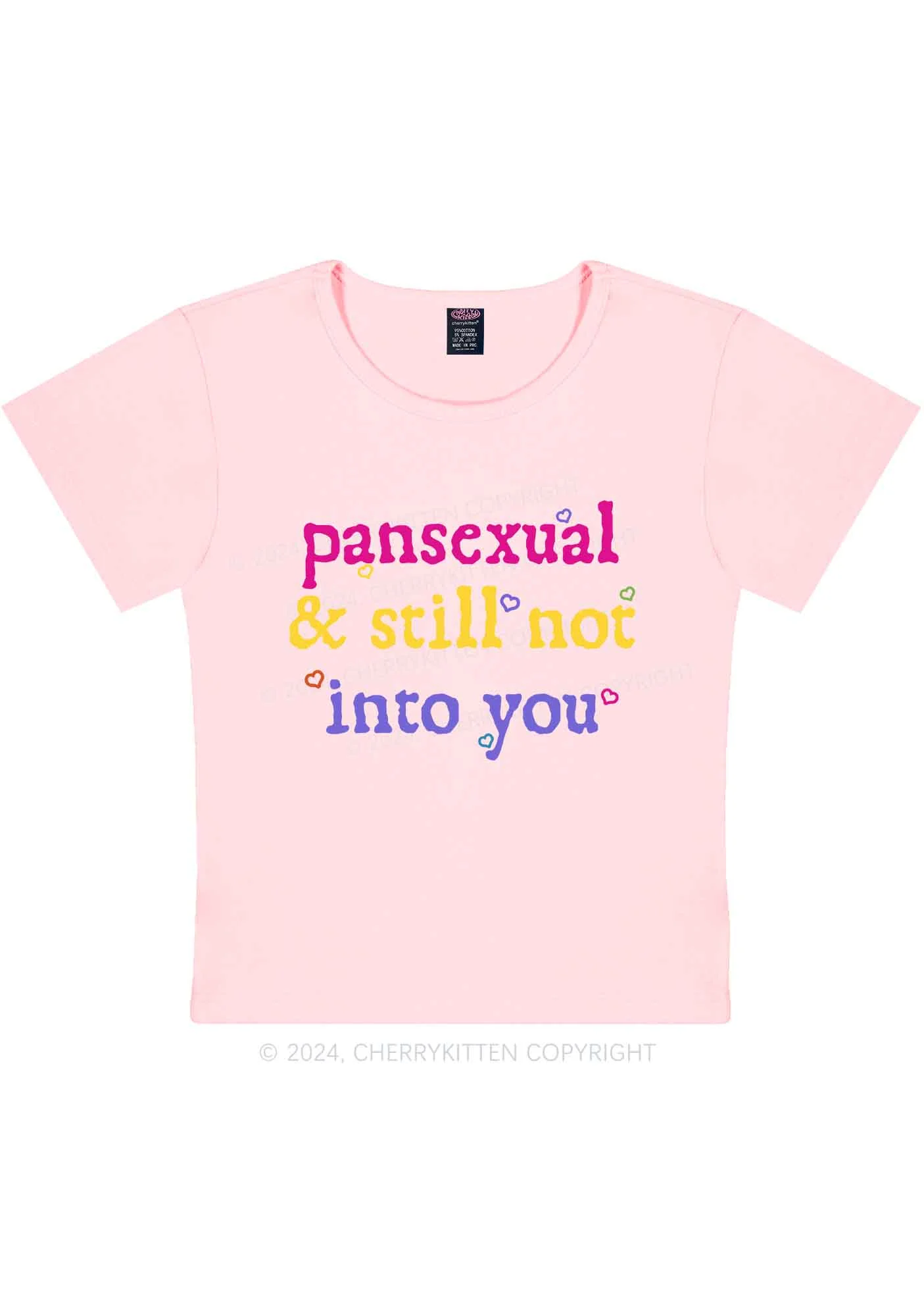 Pansexual Not Into You Y2K Baby Tee Cherrykitten - Image 8