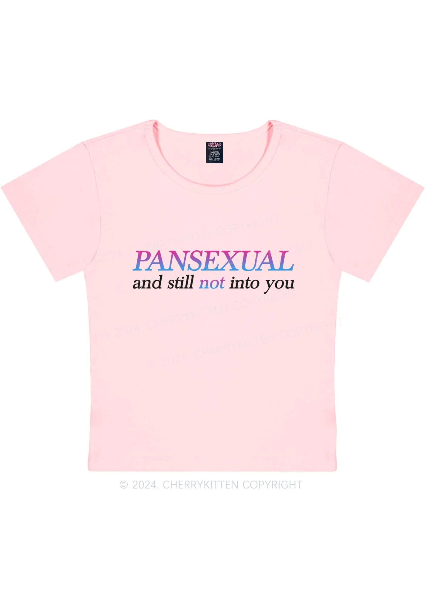Pansexual Still Not Into You Y2K Baby Tee Cherrykitten - Image 8